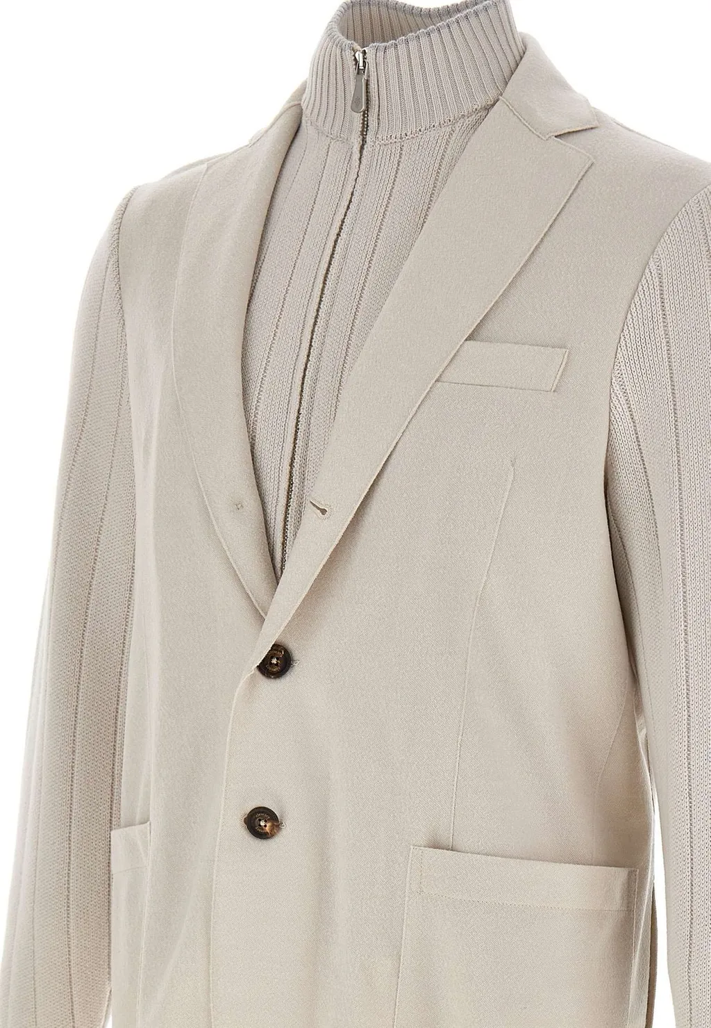 Eleventy Ribbed Knit Blazer Jacket