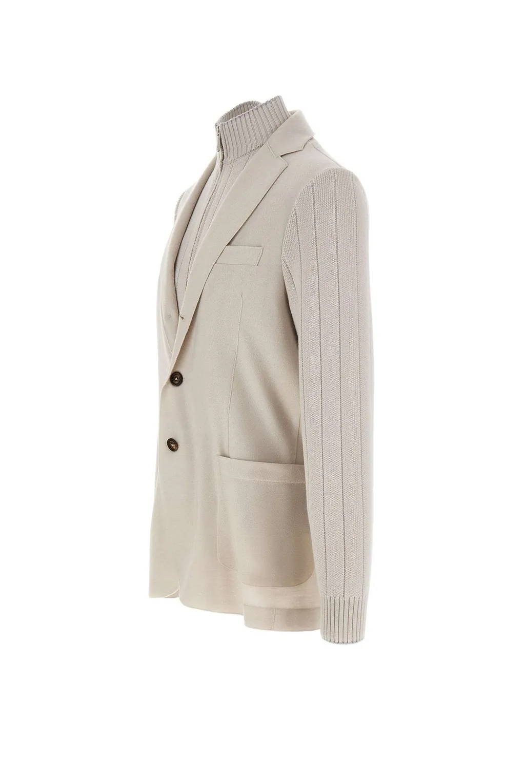 Eleventy Ribbed Knit Blazer Jacket