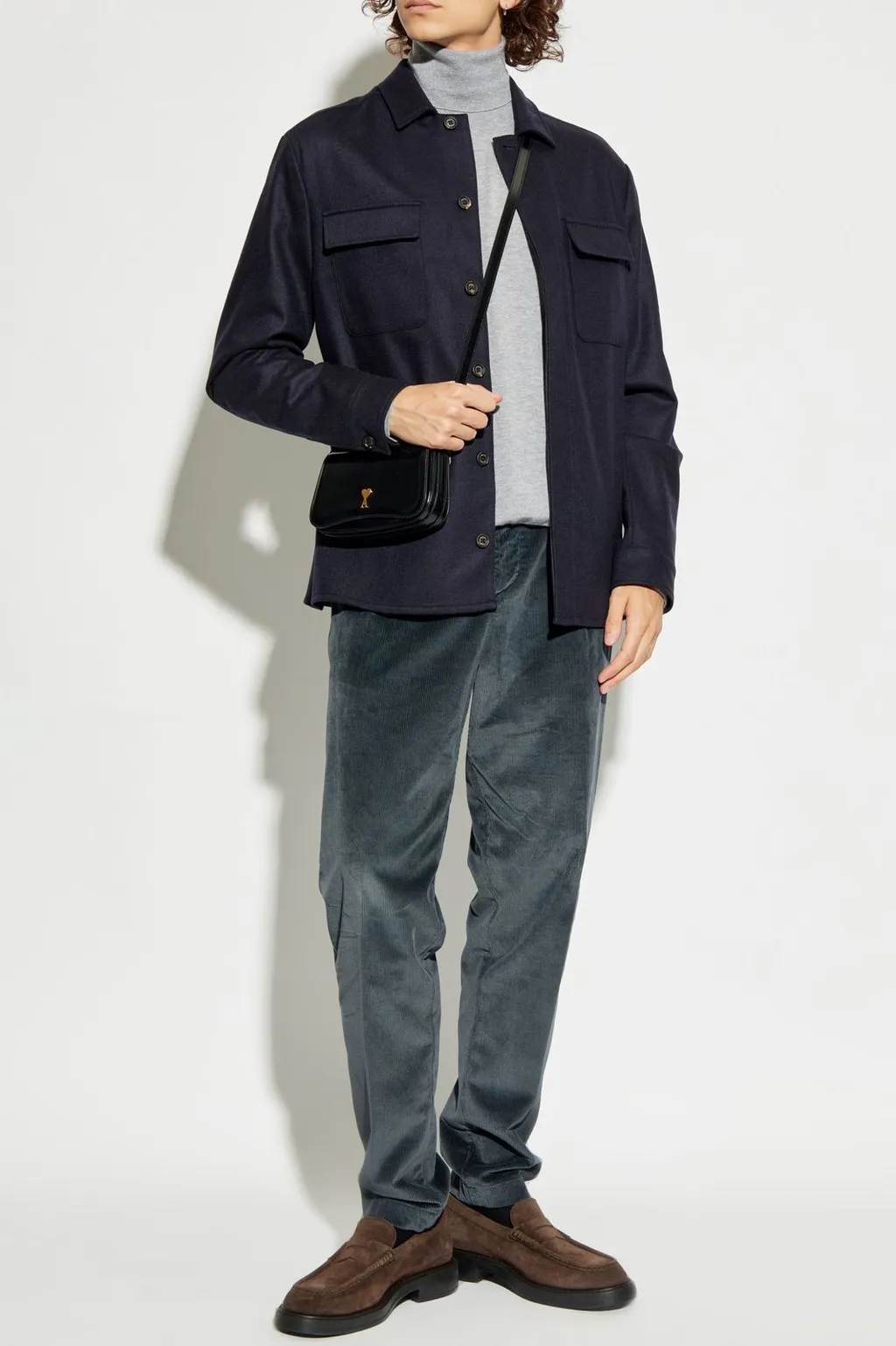 Eleventy Wool Pocketed Shirt