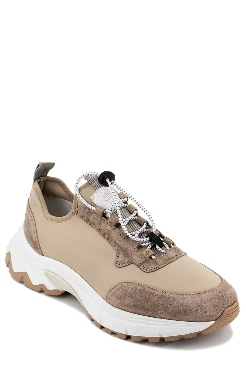 Eleventy Logo Patch Lace Up Sneakers