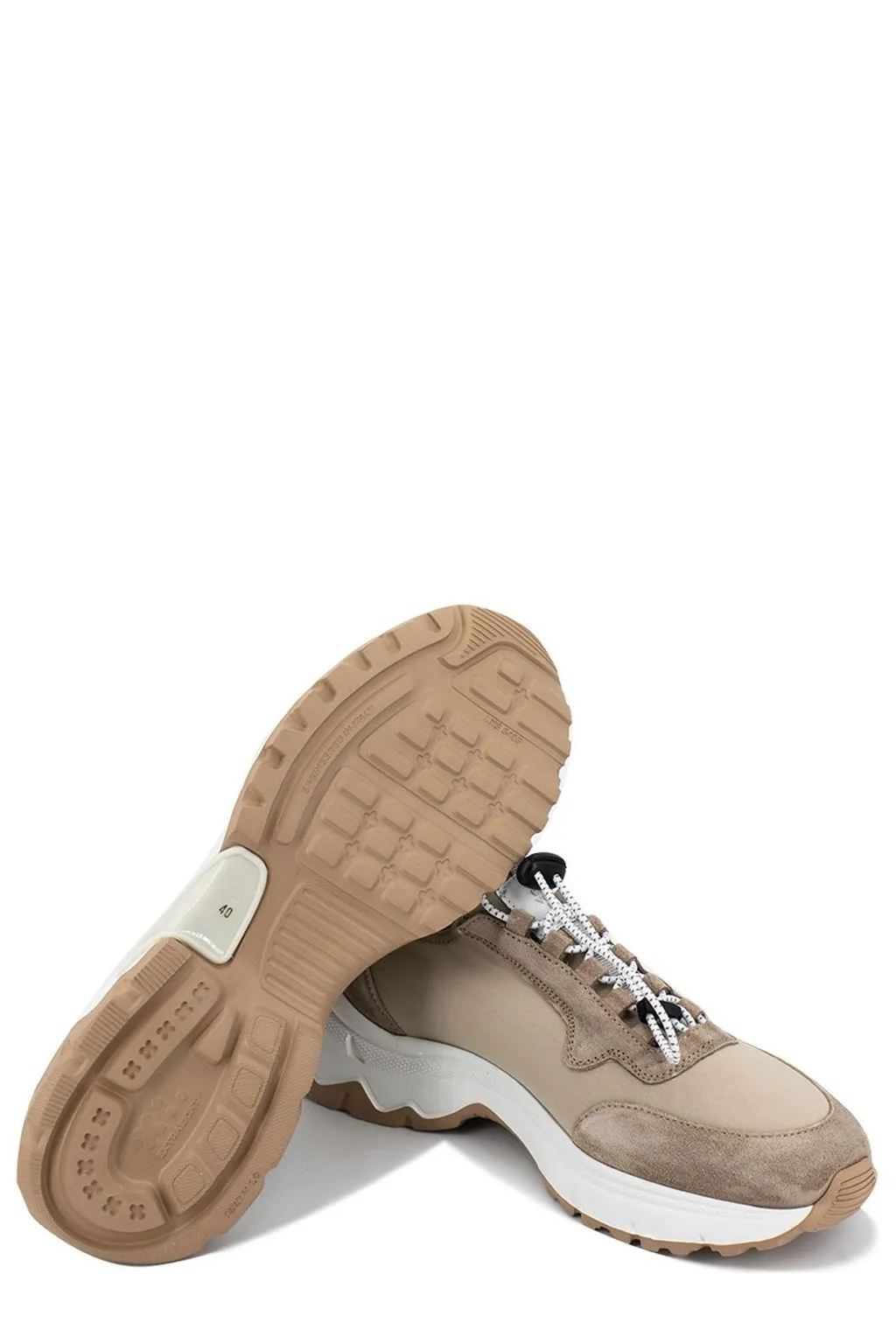 Eleventy Logo Patch Lace Up Sneakers