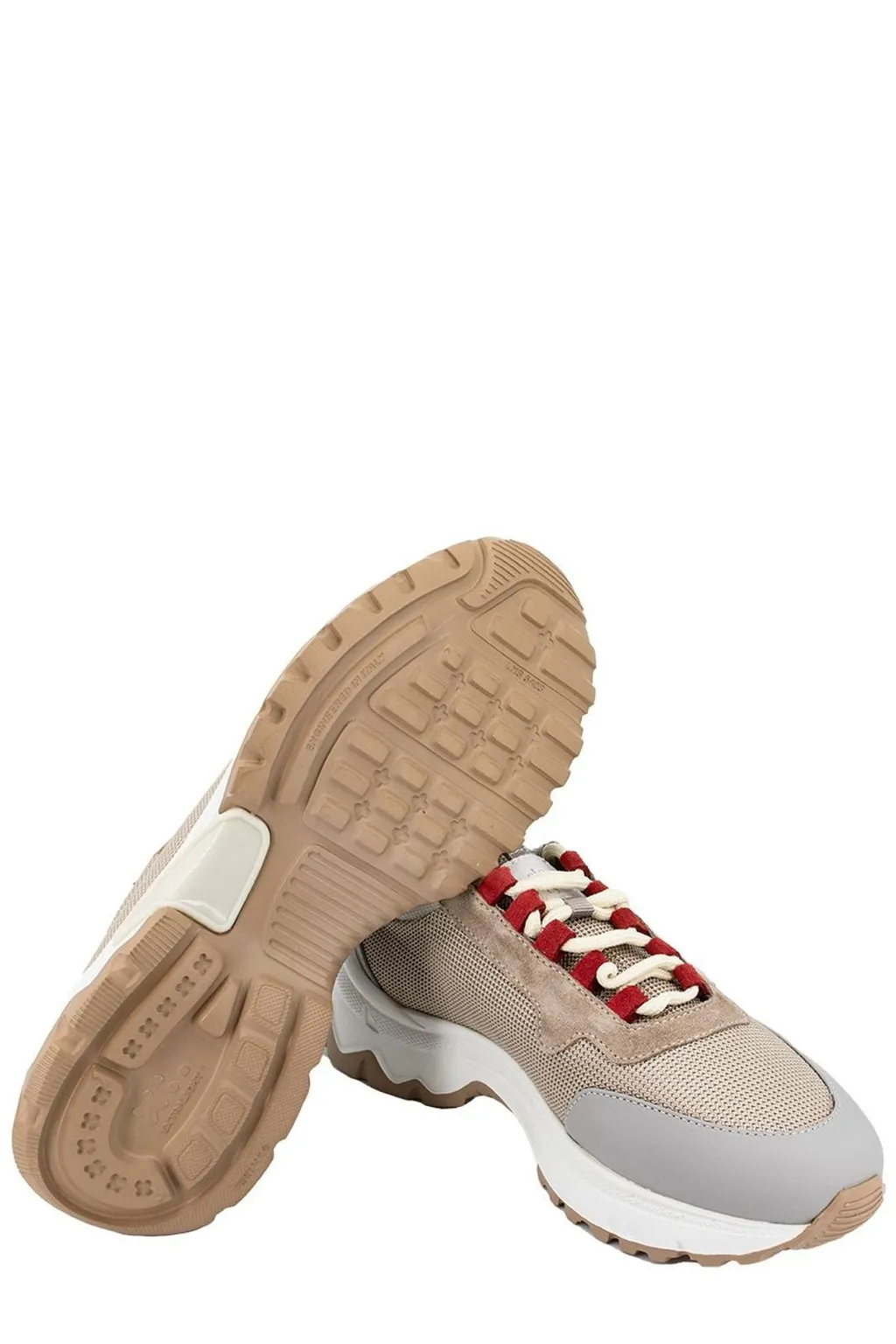 Eleventy Logo Patch Mesh Lace-Up Sneakers