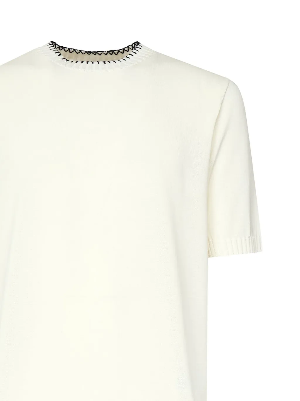 Eleventy Contrast Stitch Crew Neck T-Shirt