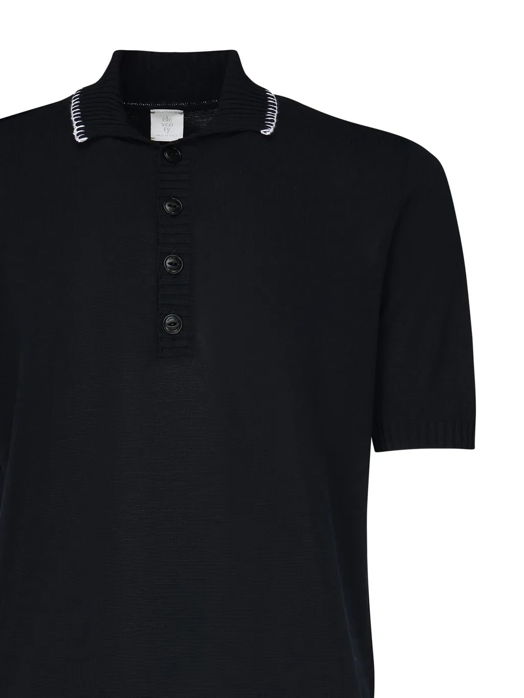 Eleventy Contrast Trim Polo Shirt