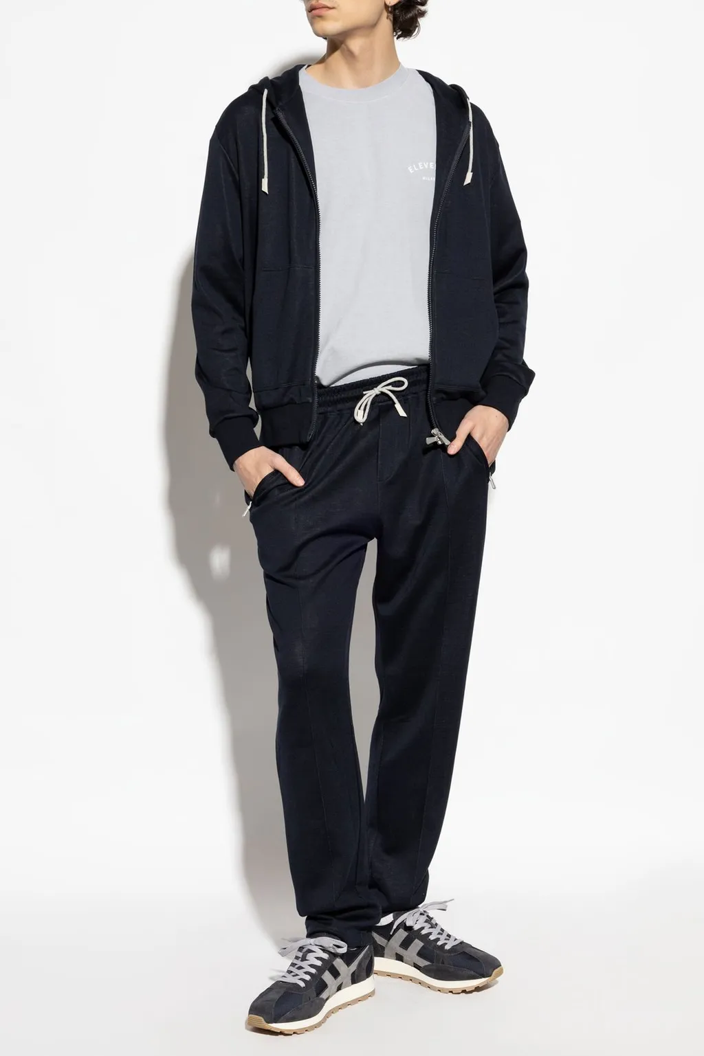 Eleventy Classic Zip-Up Hoodie Sweater