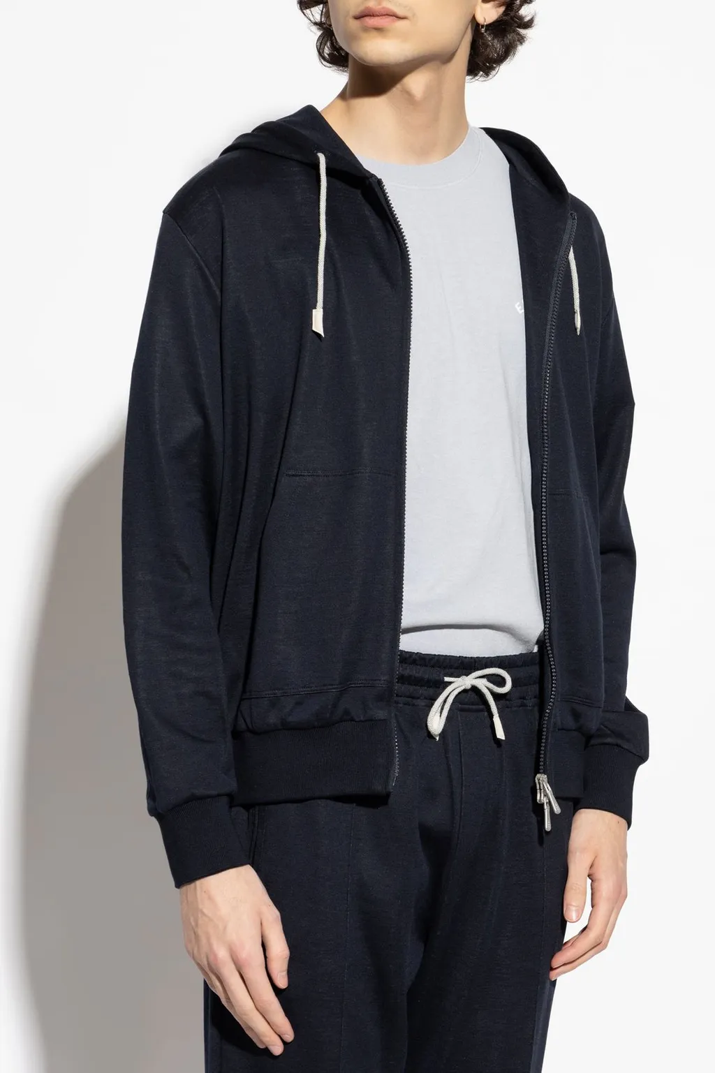 Eleventy Classic Zip-Up Hoodie Sweater