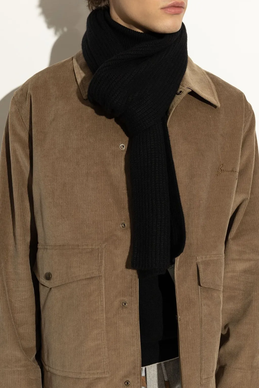 Eleventy Ribbed Knit Scarf