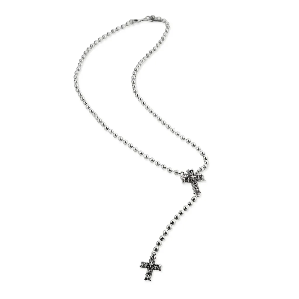 Emanuele Bicocchi Notre Dame Cross Large Beaded Rosary Necklace