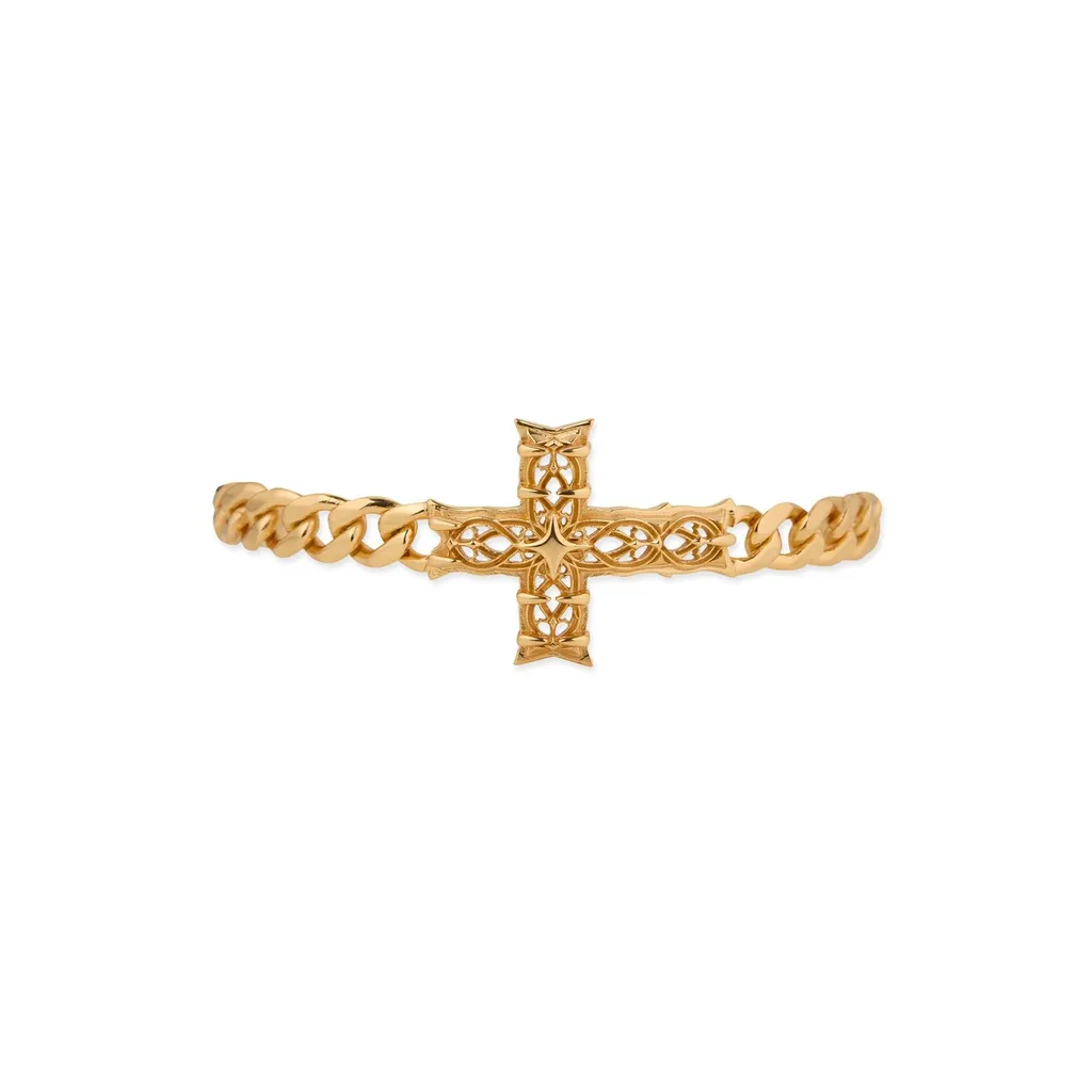 Emanuele Bicocchi Notre Dame Cross Edge Chain Bracelet