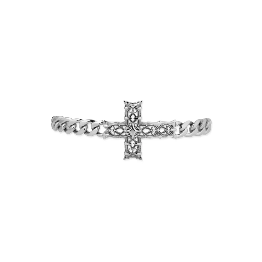 Emanuele Bicocchi Notre Dame Cross Edge Chain Bracelet