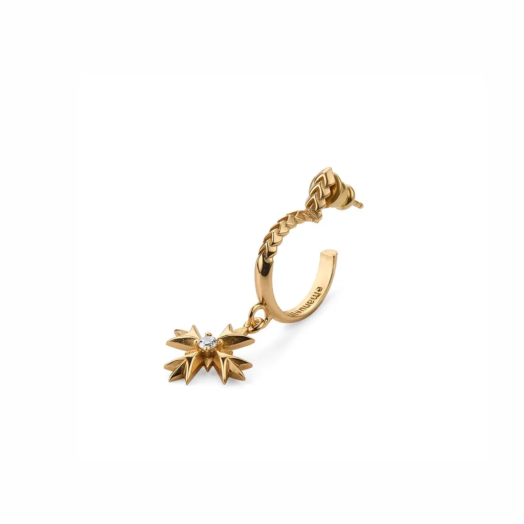 Emanuele Bicocchi Crest Embellished Hoop Earring