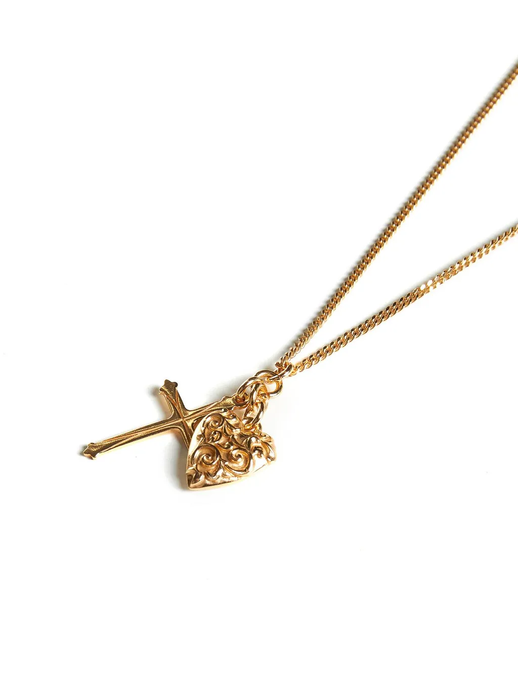Emanuele Bicocchi Cross And Heart Pendant Necklace