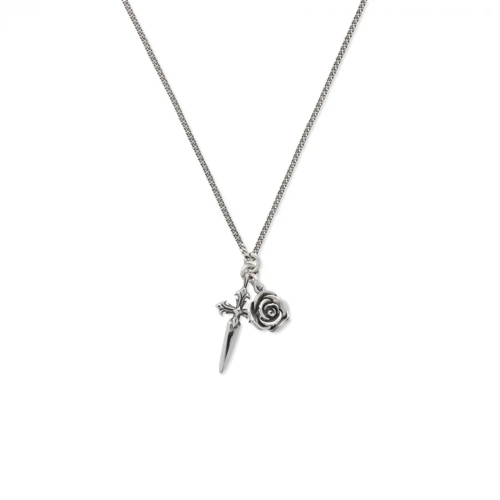 Emanuele Bicocchi Dagger-Cross And Rose Necklace