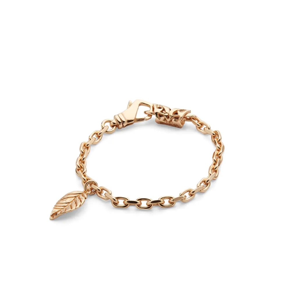Emanuele Bicocchi Leaf Pendant Chain-Link Bracelet
