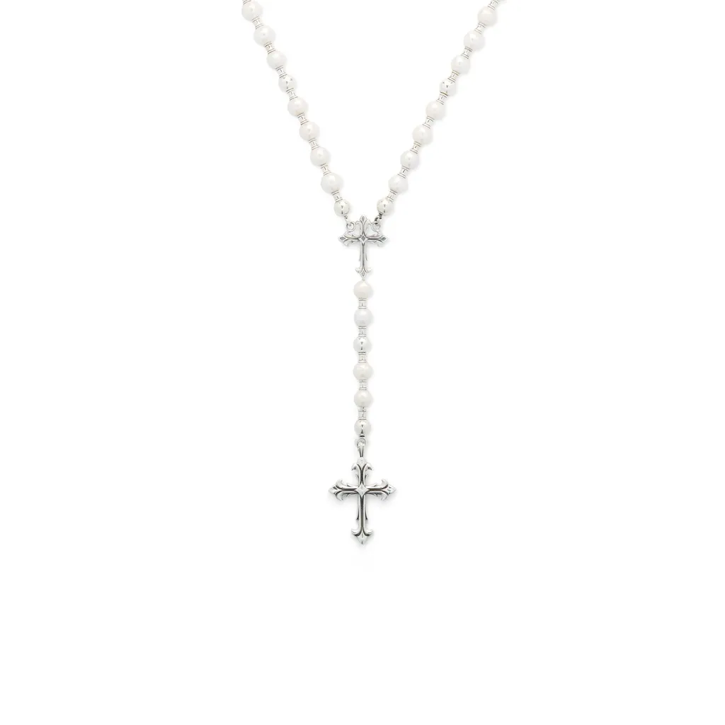Emanuele Bicocchi Large Pearl Rosary Necklace