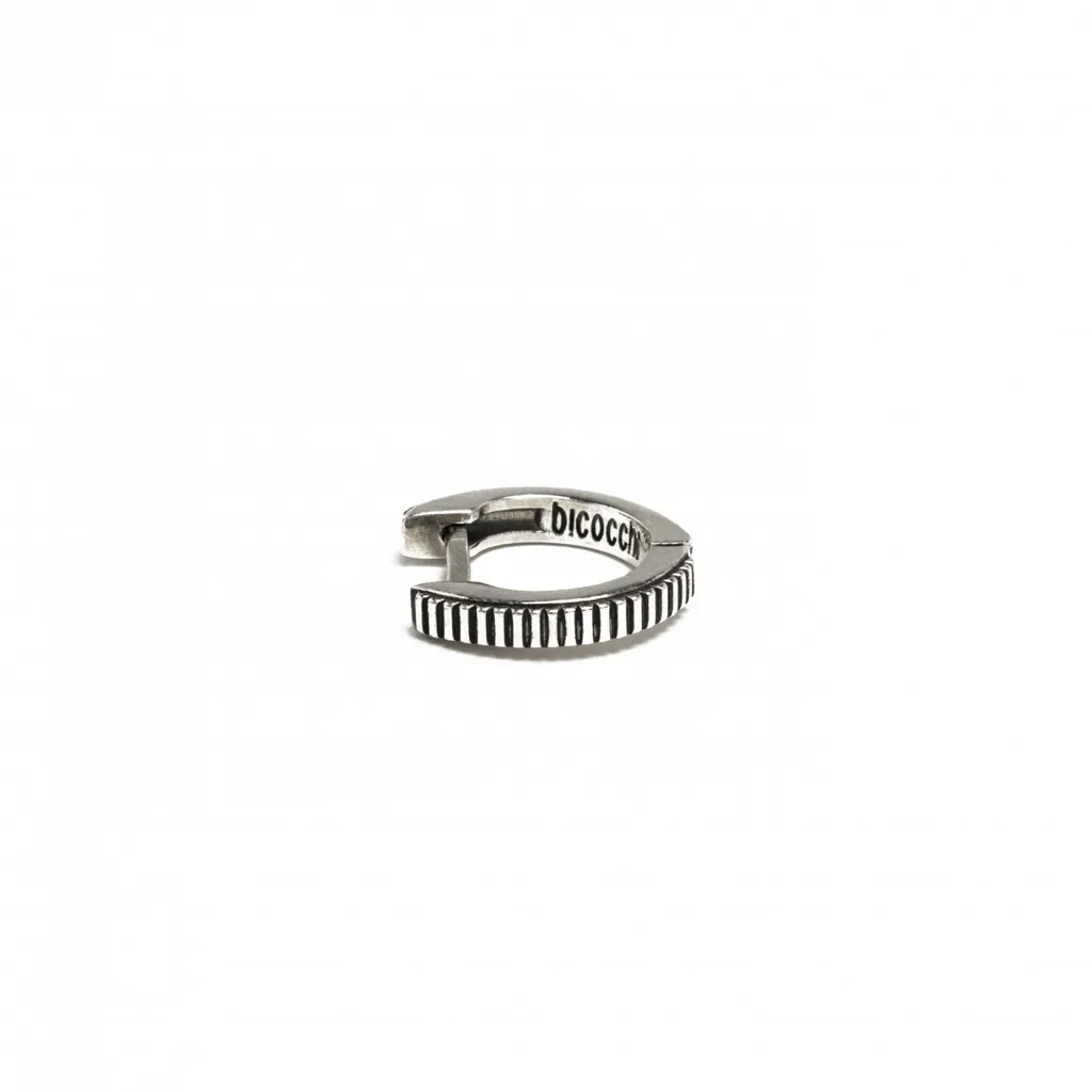 Emanuele Bicocchi Striped Hoop Single Earring