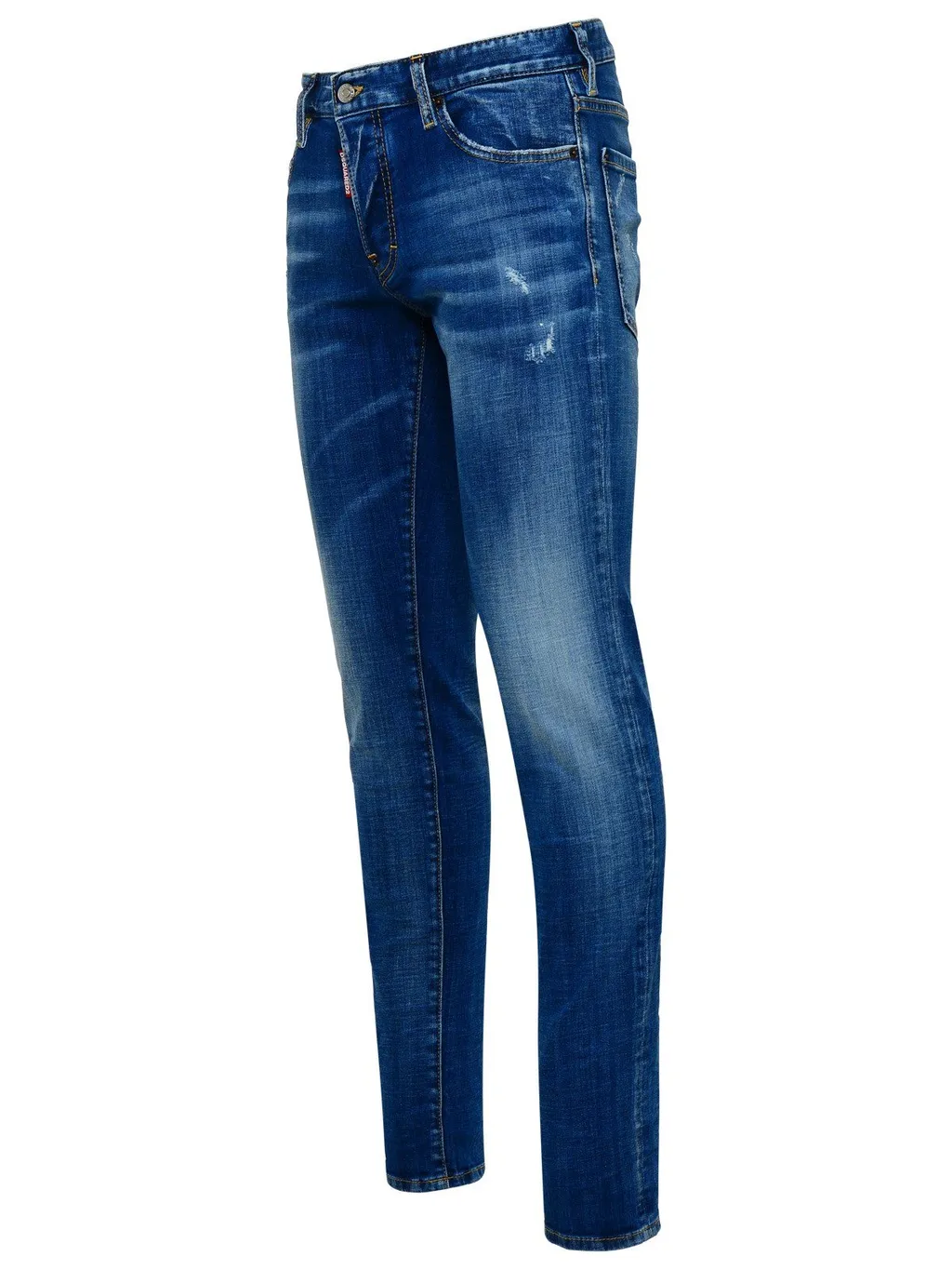 Dsquared2 Logo Patch Distressed Skinny Jeans
