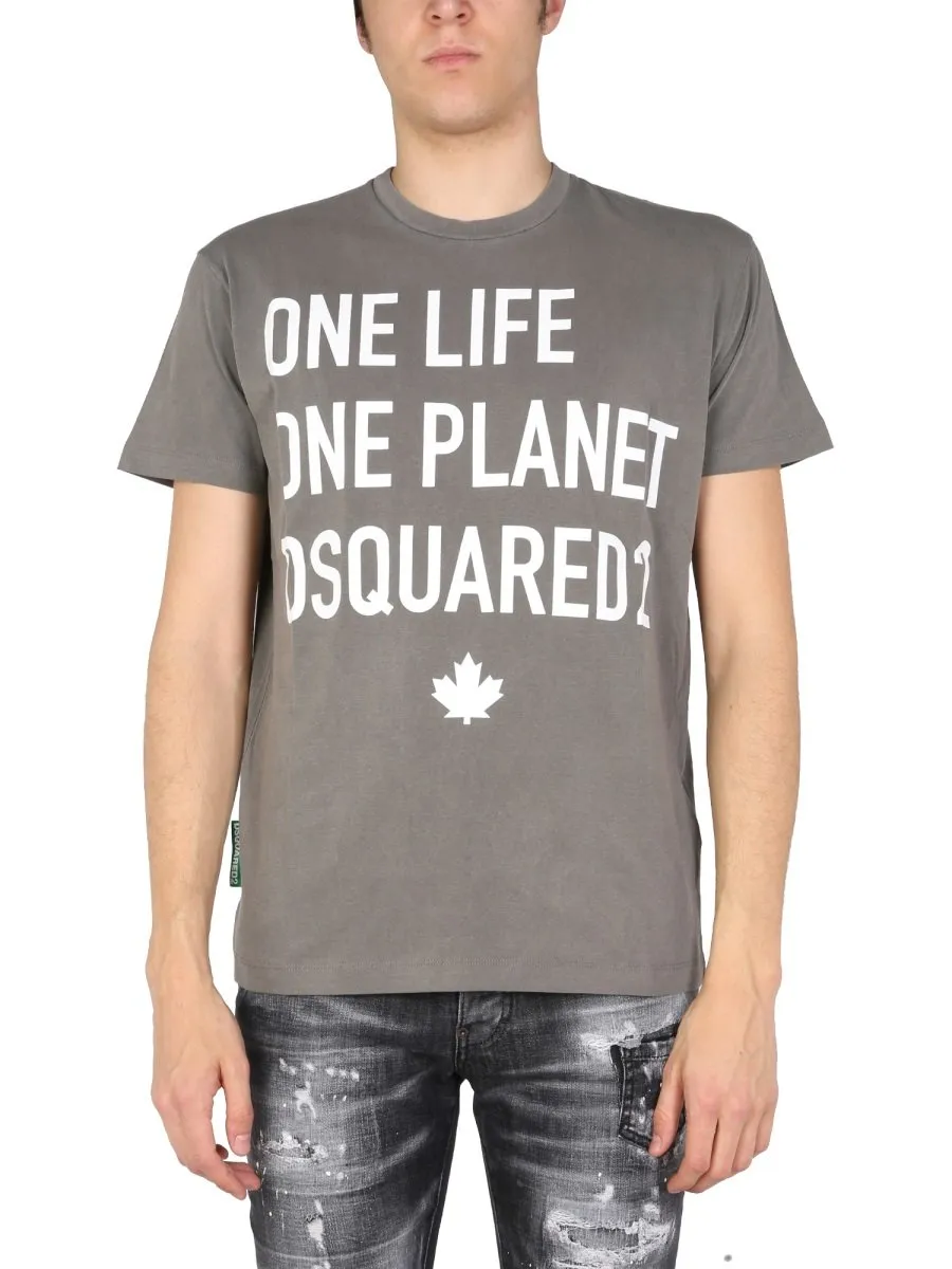 Dsquared2 Slogan Print Crewneck T-Shirt