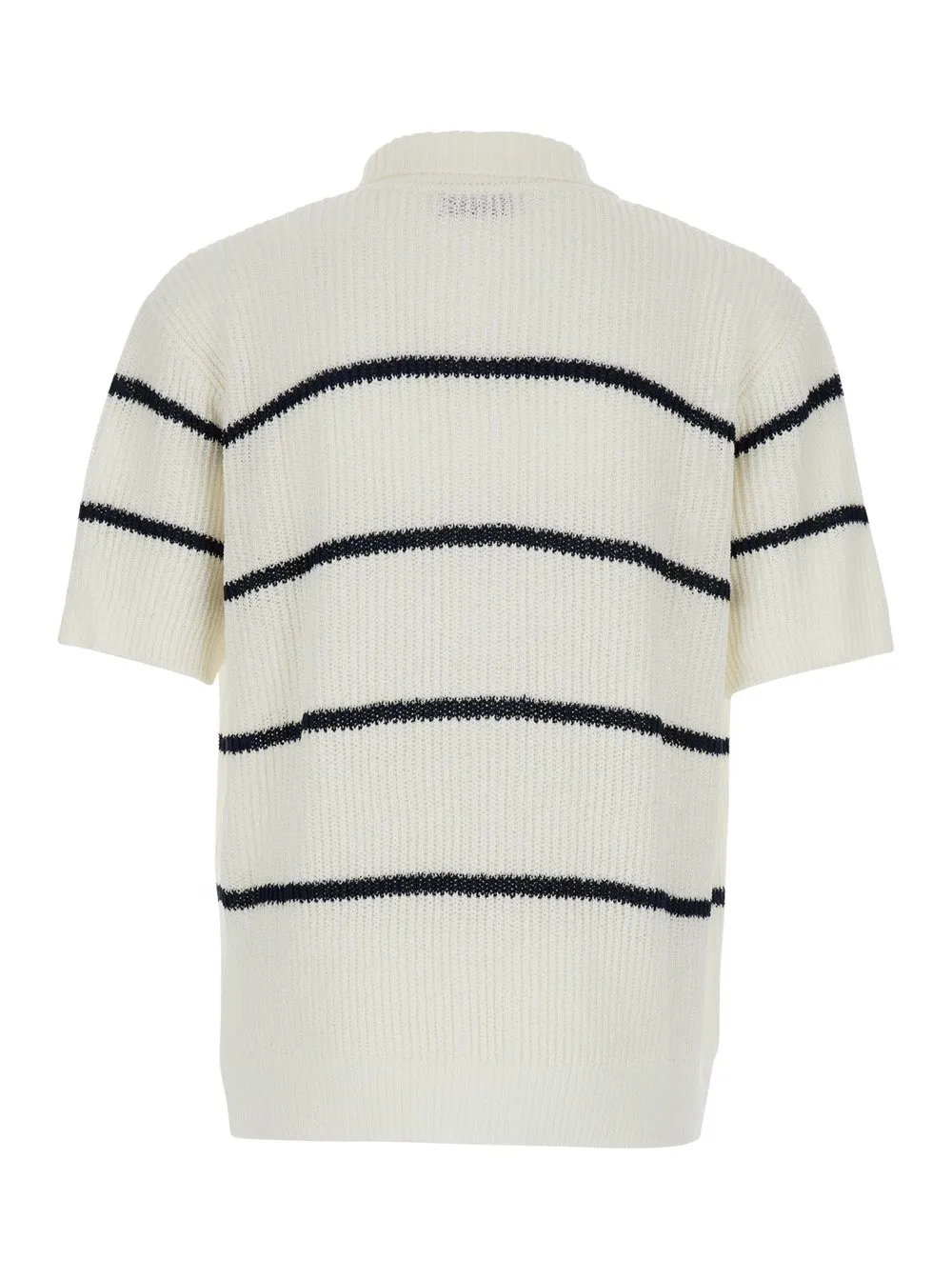 Dunst Striped Knitted Polo Shirt