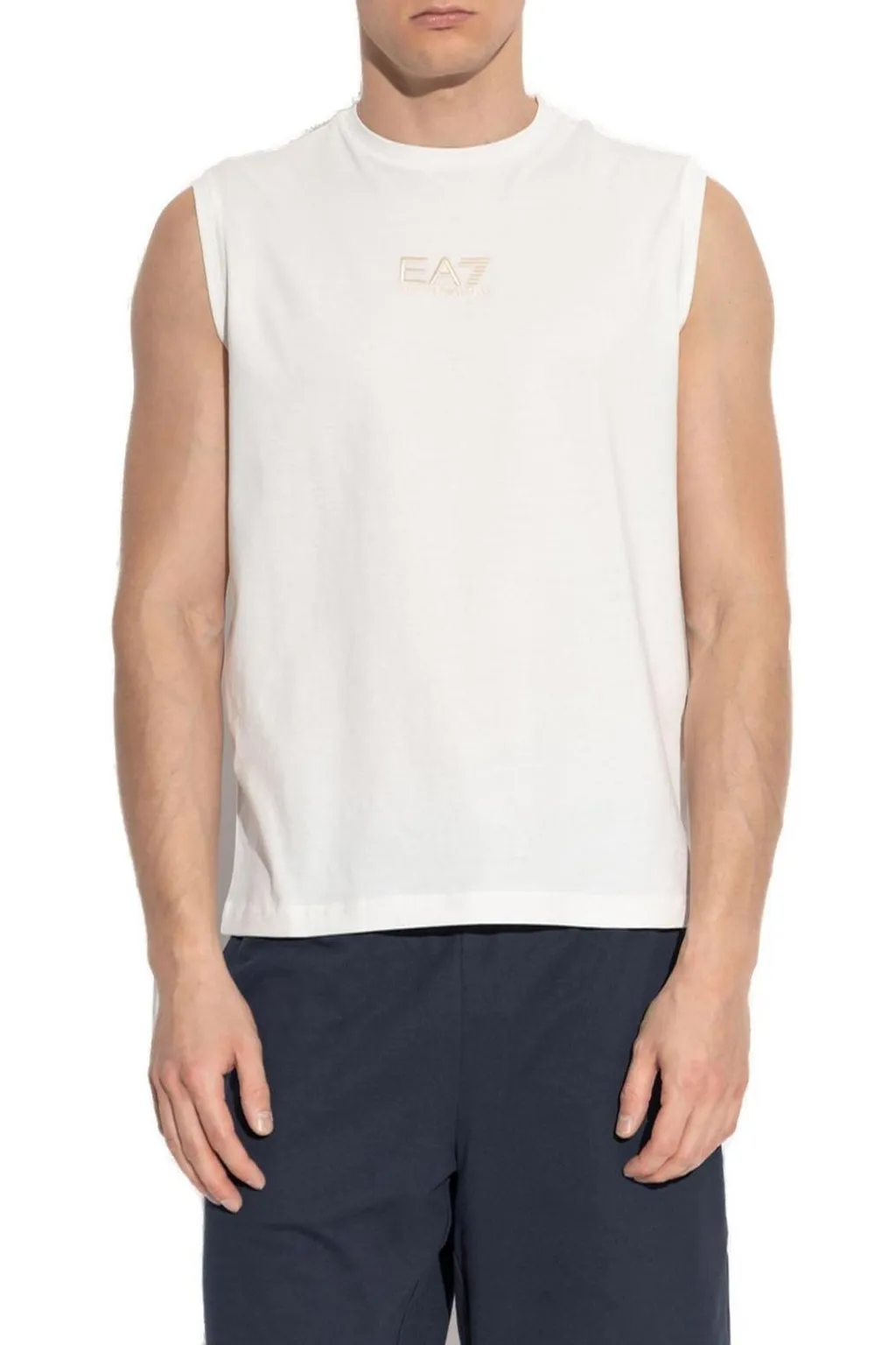 Ea7 Emporio Armani Logo Embroidered Top