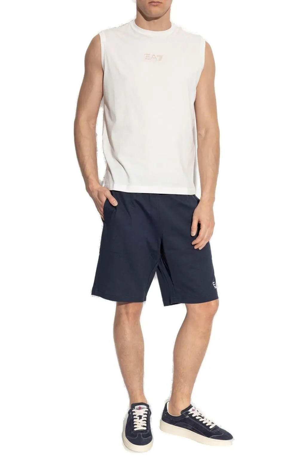 Ea7 Emporio Armani Logo Embroidered Top