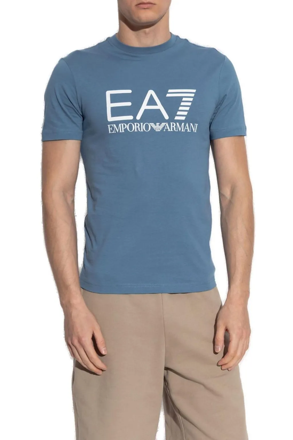 Ea7 Emporio Armani Logo Printed Crewneck T-Shirt
