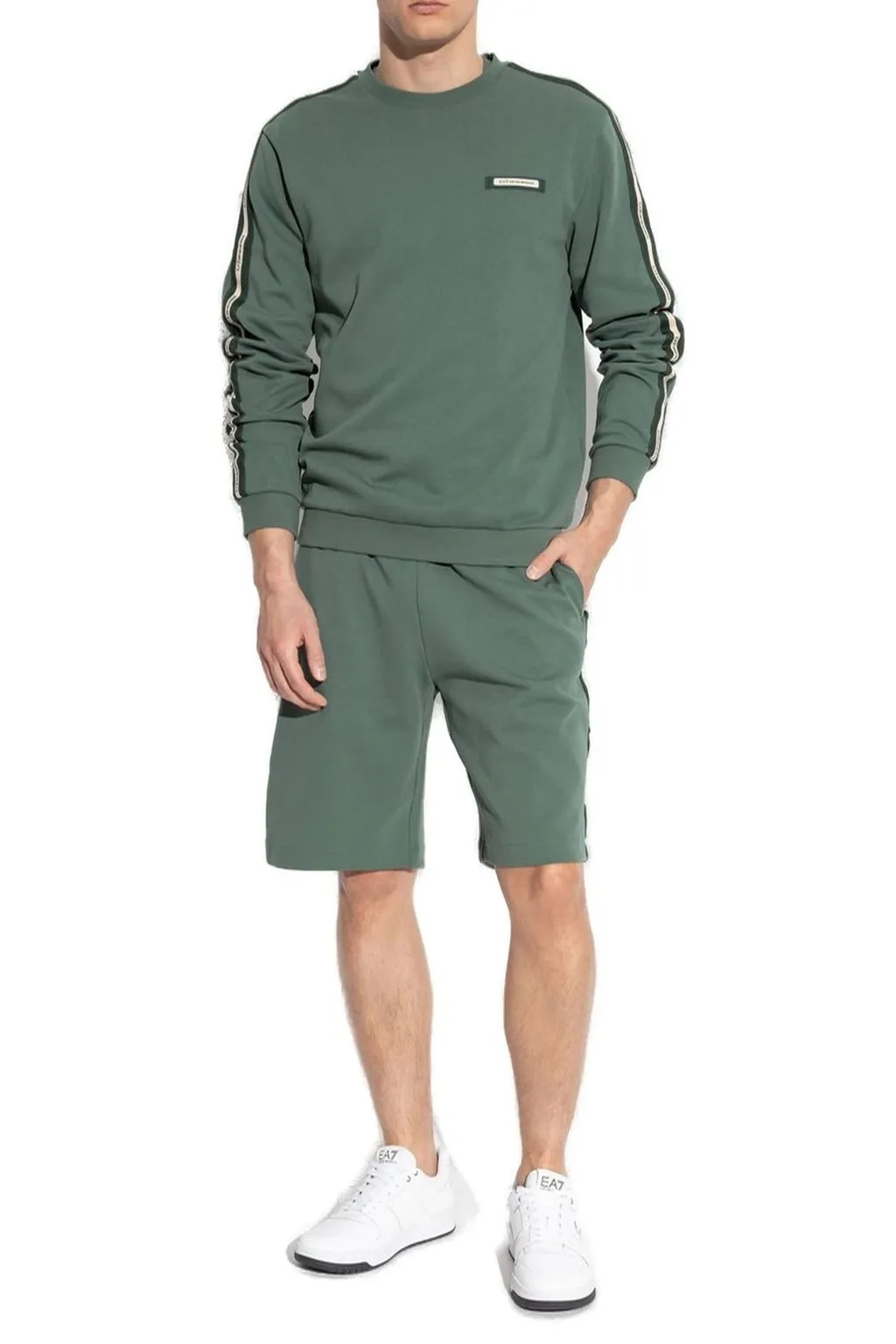 Ea7 Emporio Armani Logo Patch Crewneck Sweatshirt