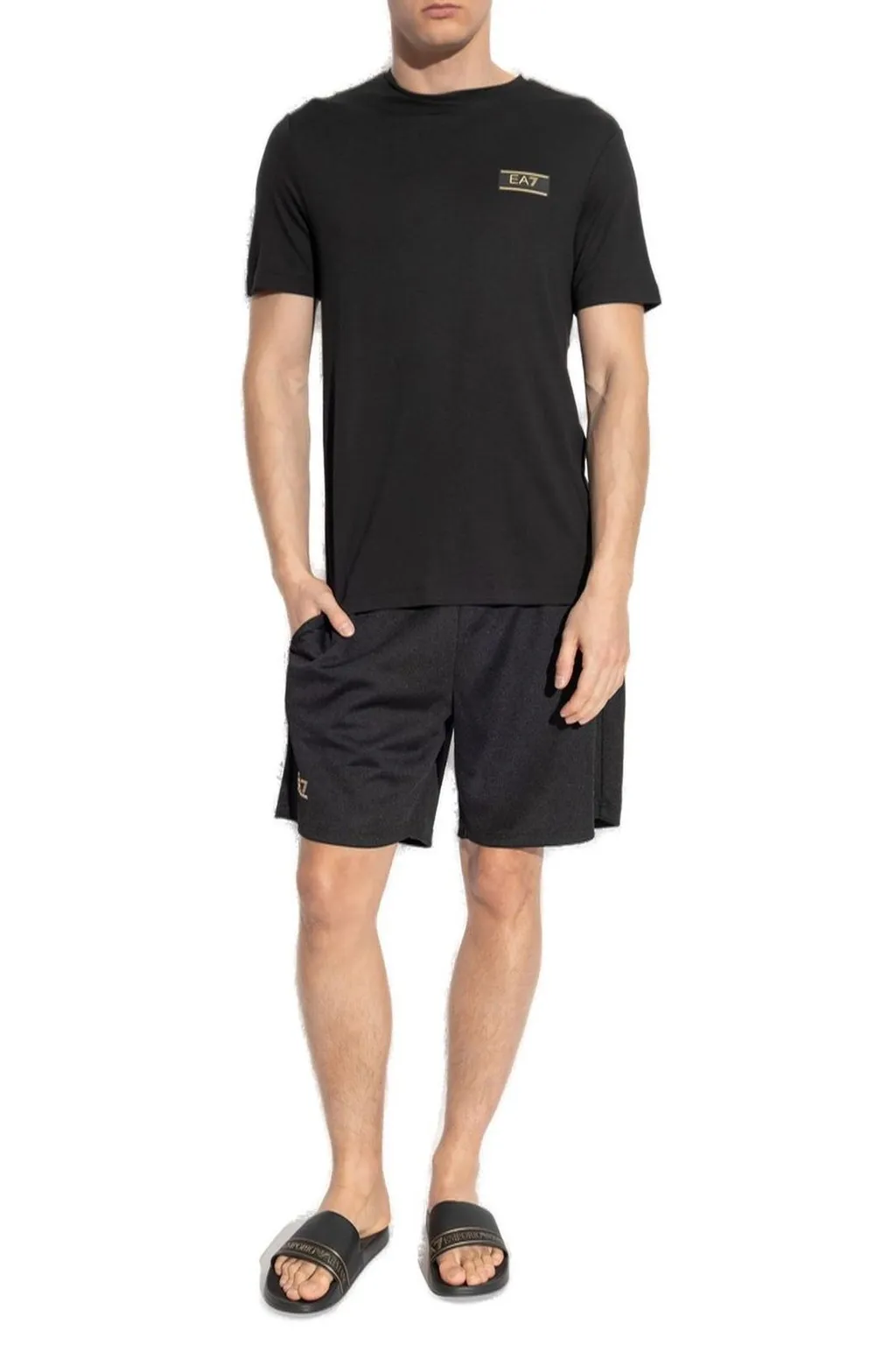 Ea7 Emporio Armani Logo Patch Crewneck T-Shirt