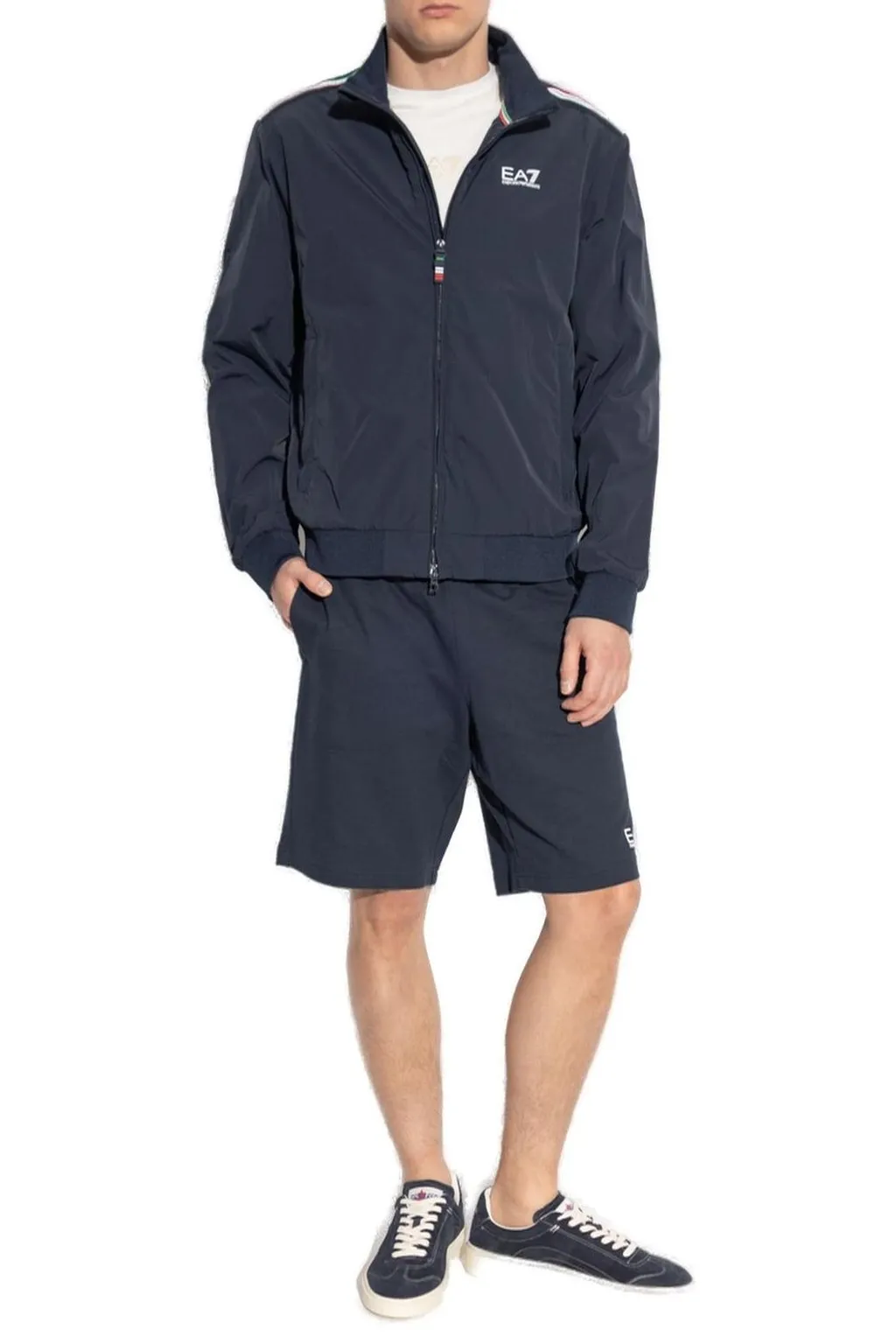 Ea7 Emporio Armani Logo-Printed Zipped Jacket