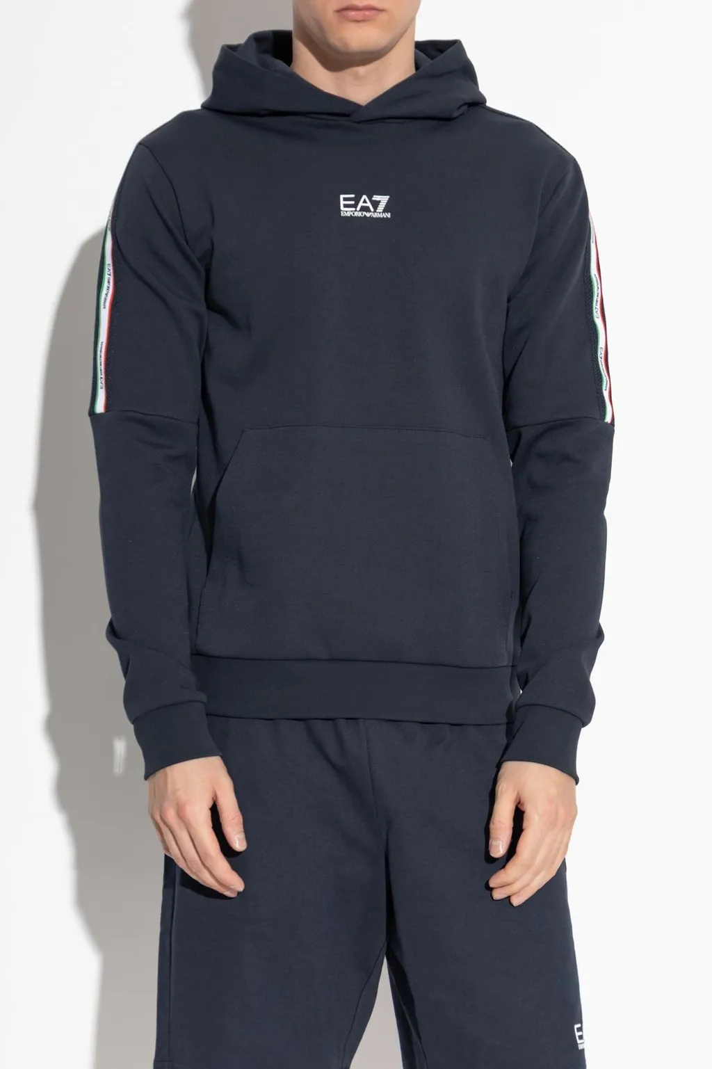 Ea7 Emporio Armani Logo Printed Hoodie