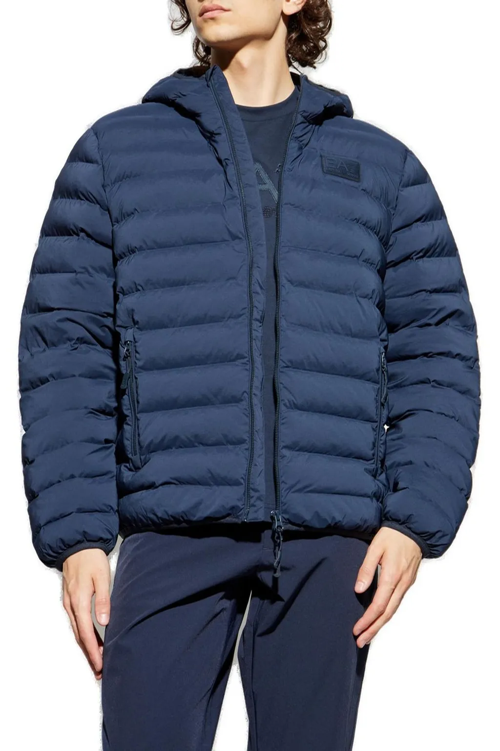Ea7 Emporio Armani Logo Patch Zip-Up Jacket