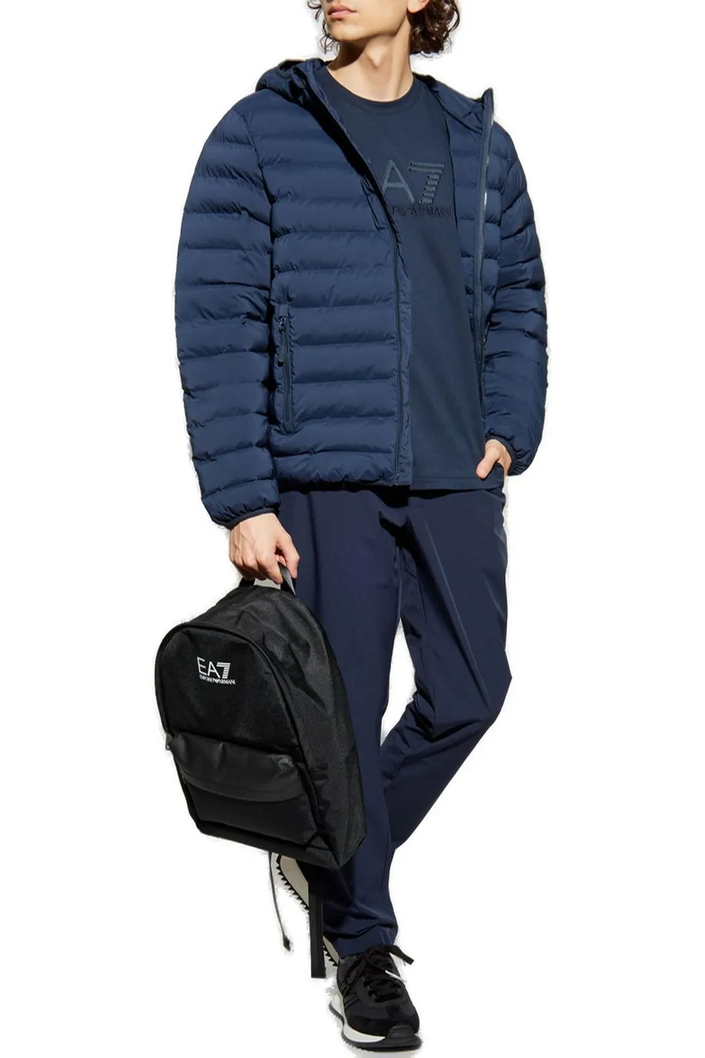 Ea7 Emporio Armani Logo Patch Zip-Up Jacket