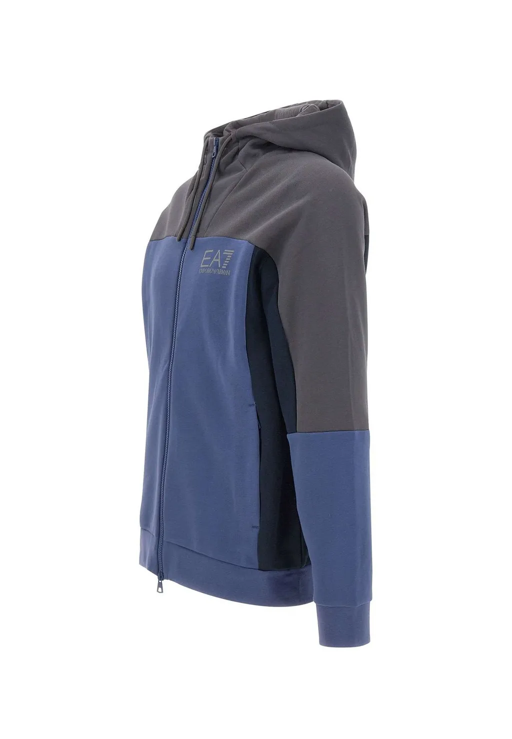 Ea7 Emporio Armani Zip-Up Drawstring Hoodie