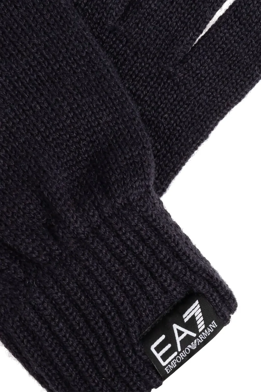 Ea7 Emporio Armani Logo Patch Knit Gloves