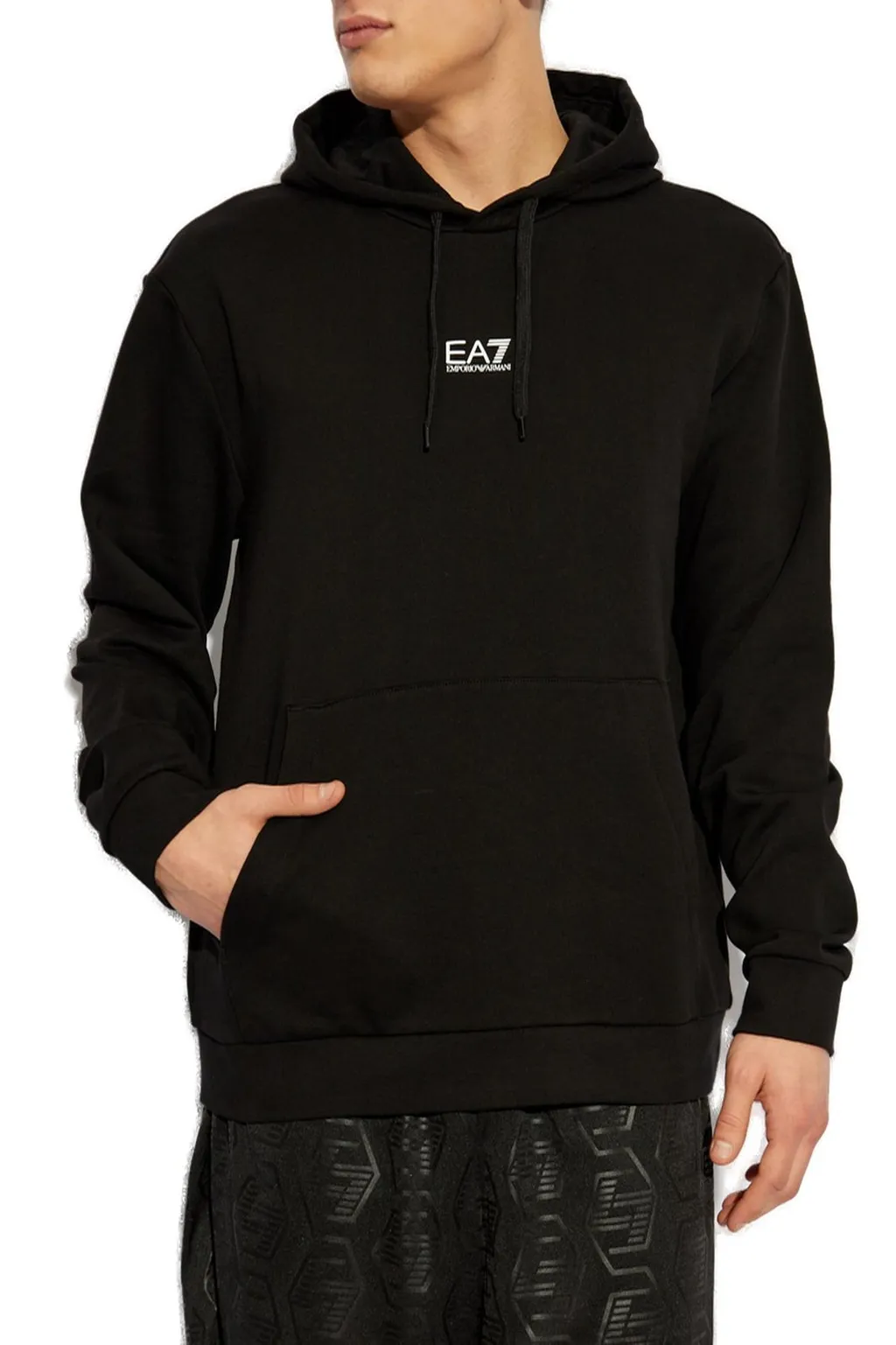 Ea7 Emporio Armani Drawstring Long-Sleeved Hoodie