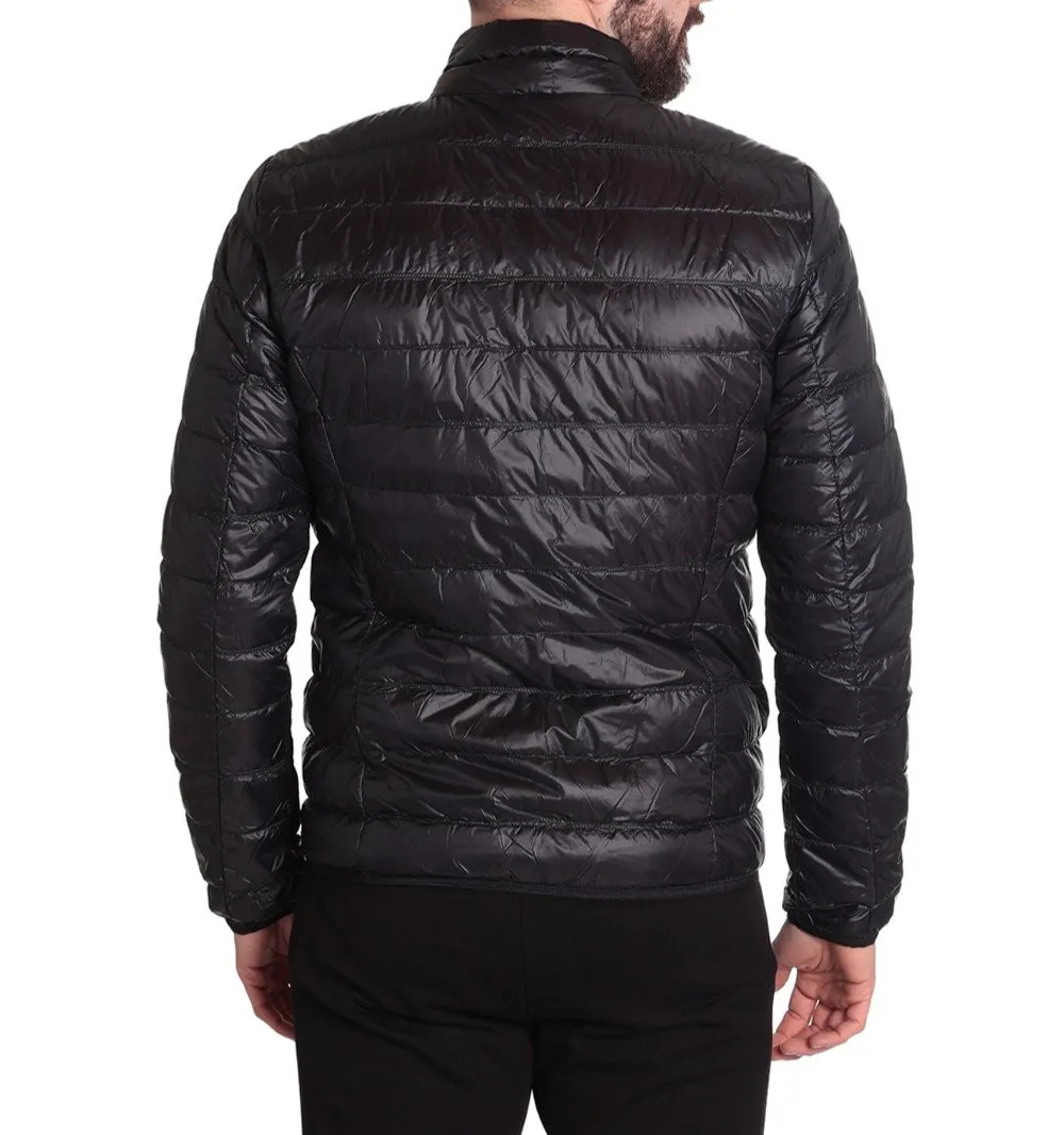 Ea7 Emporio Armani Logo Printed Zipped Puffer Jacket