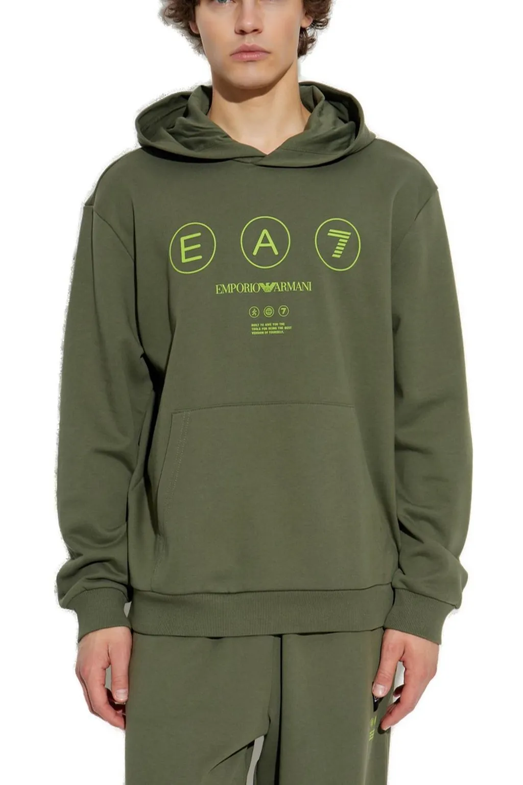 Ea7 Emporio Armani Logo Printed Hoodie