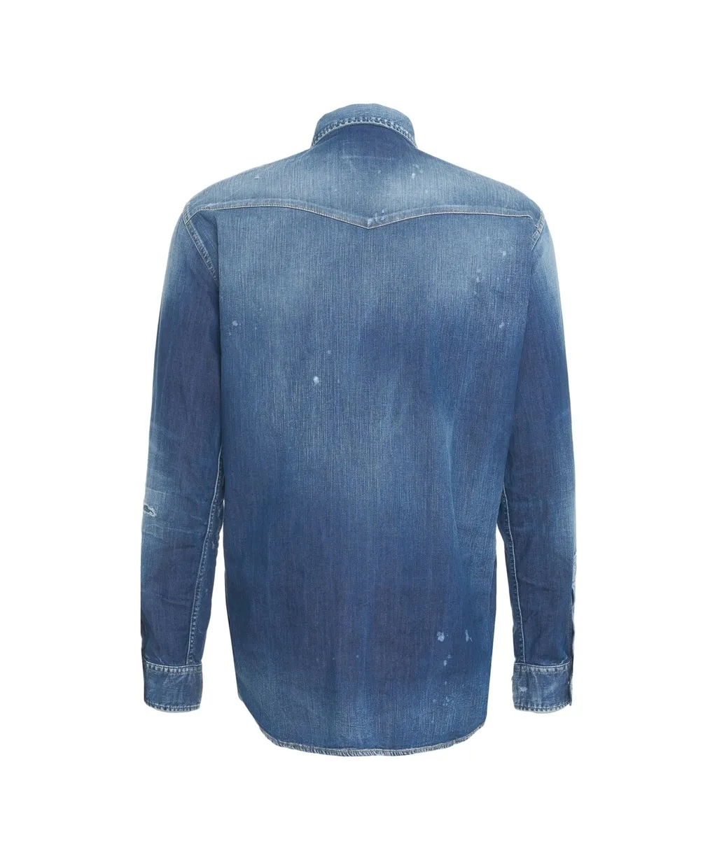 Dsquared2 Long-Sleeved Curved Hem Shirt