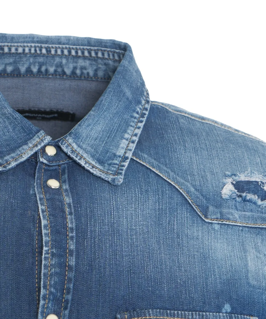 Dsquared2 Long-Sleeved Curved Hem Shirt