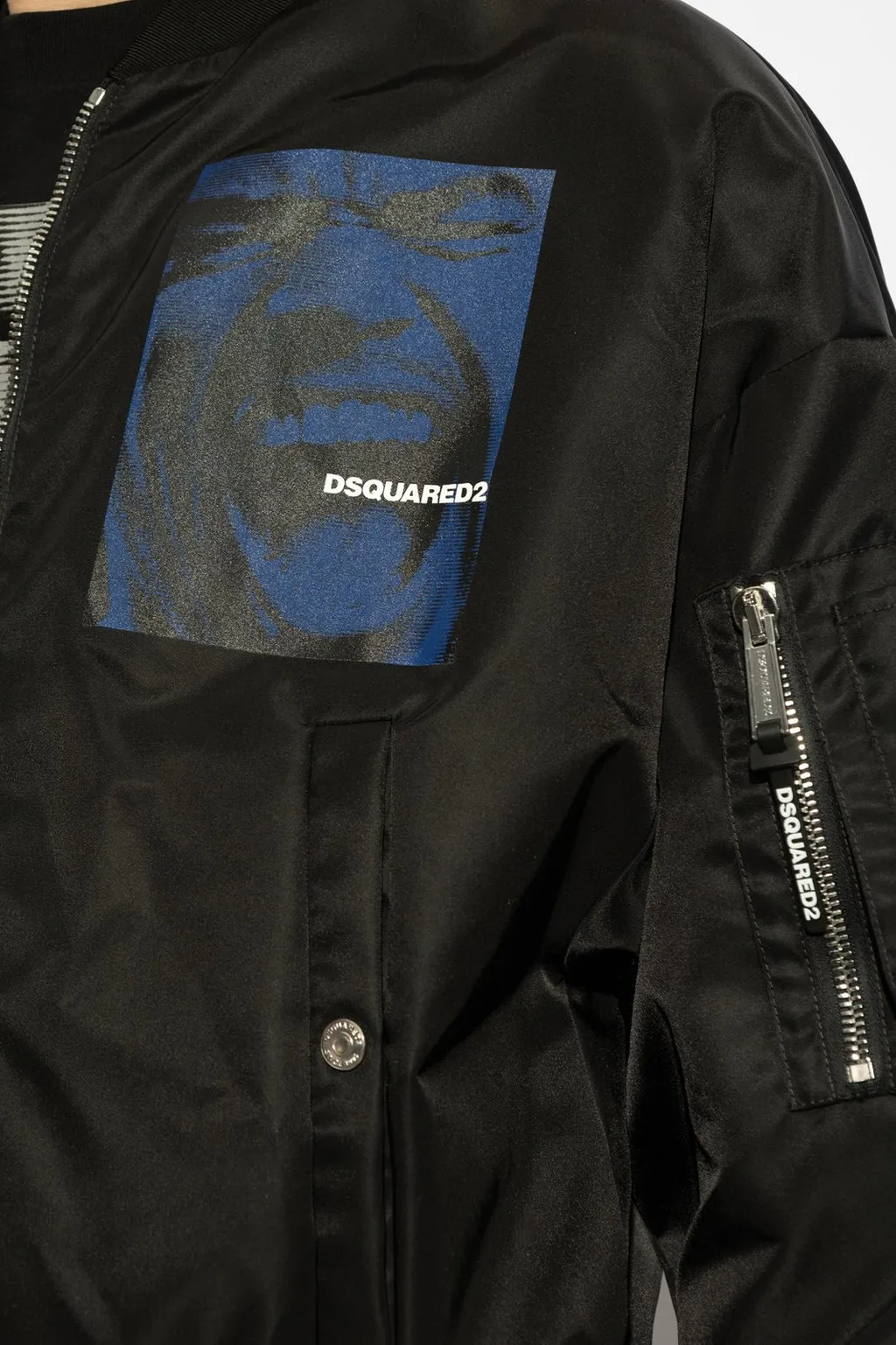 Dsquared2 Logo Printed Zipped Bomber Jacket