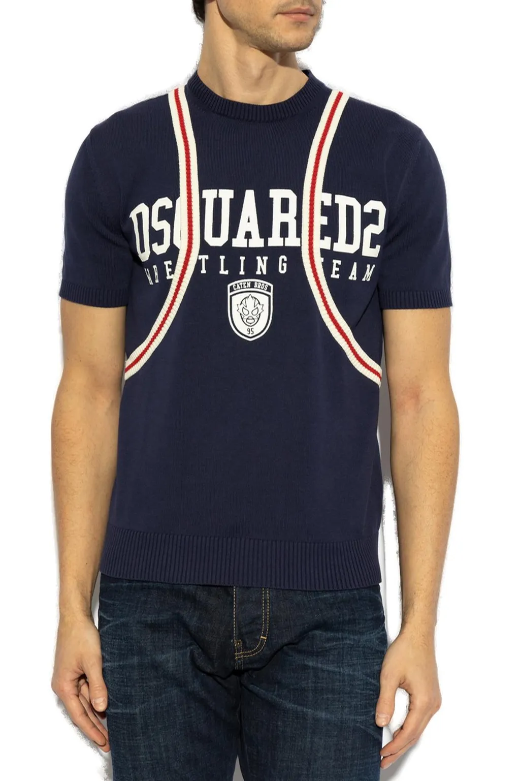 Dsquared2 Logo Printed Short-Sleeved Knitted Jumper