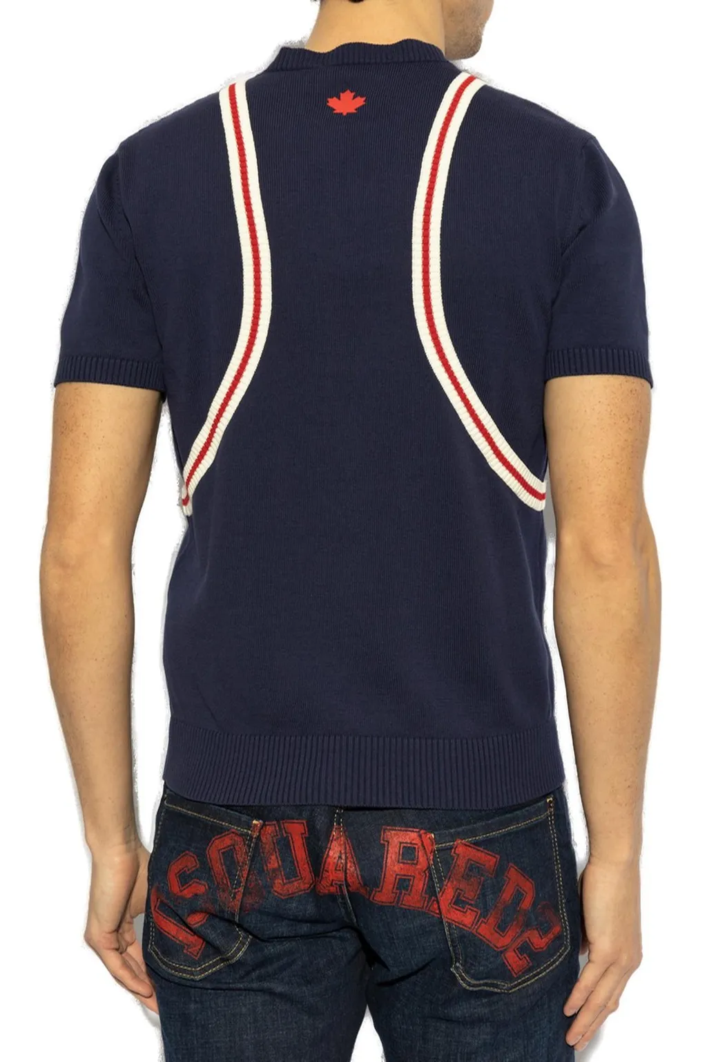 Dsquared2 Logo Printed Short-Sleeved Knitted Jumper