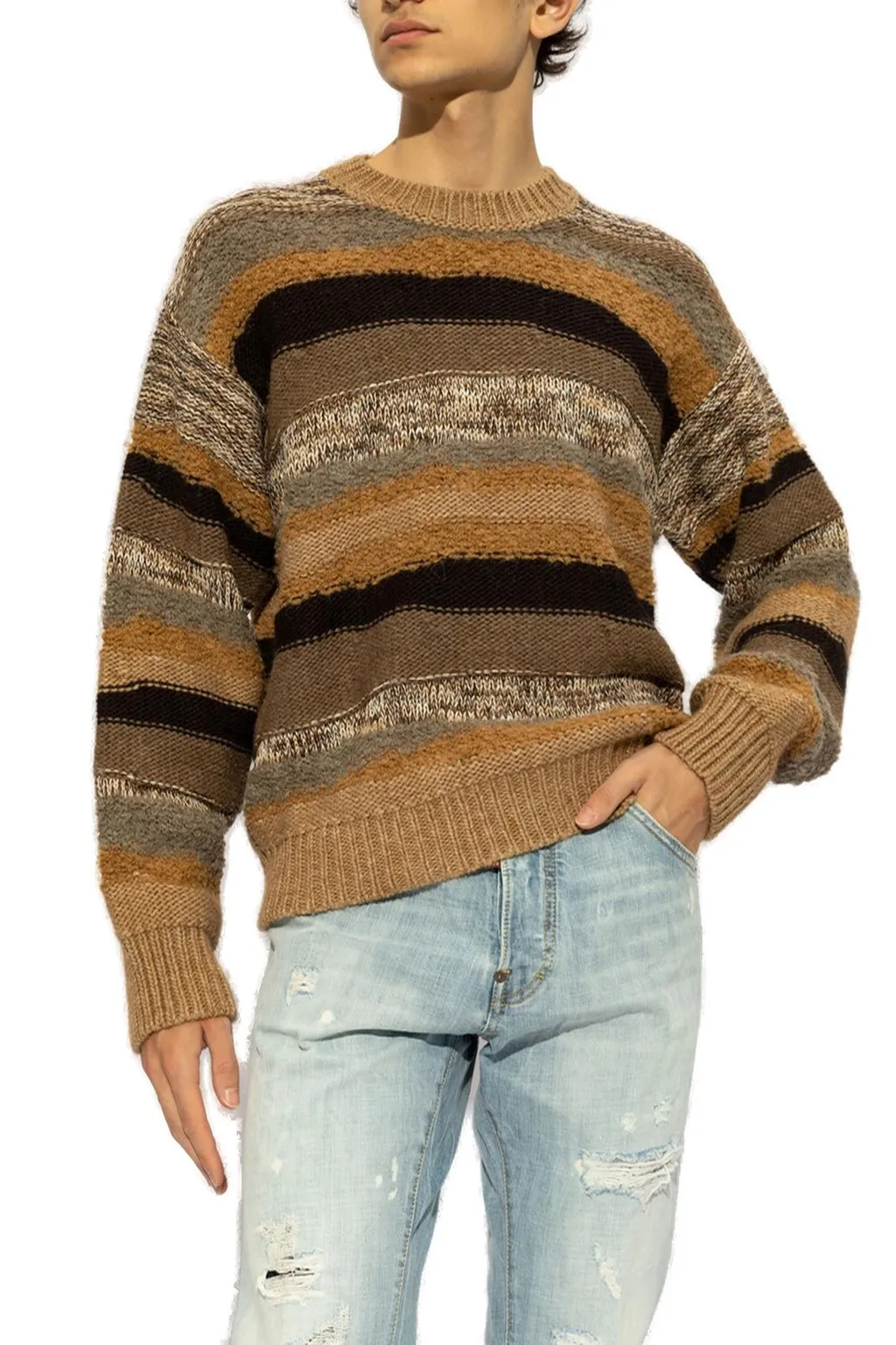 Dsquared2 Striped Pattern Knitted Jumper