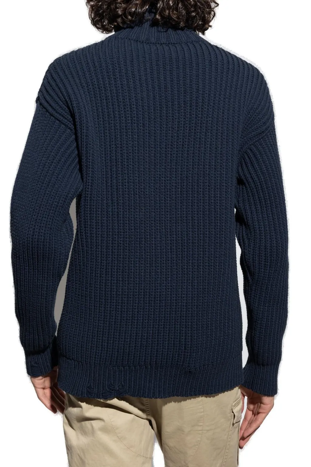 Dsquared2 High Neck Logo Patch Distressed Jumper