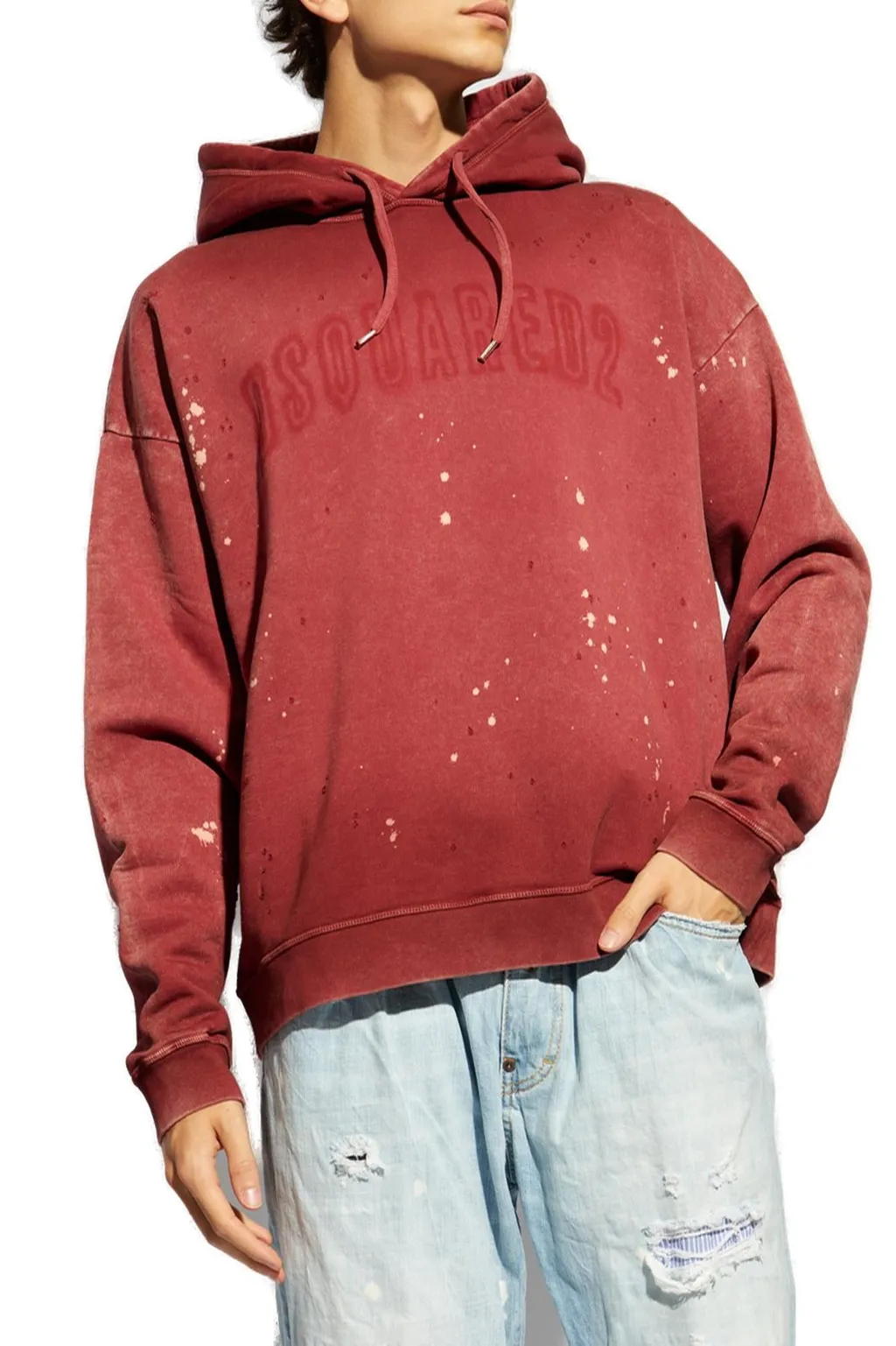 Dsquared2 Paint Splatter Detailed Drawstring Hoodie