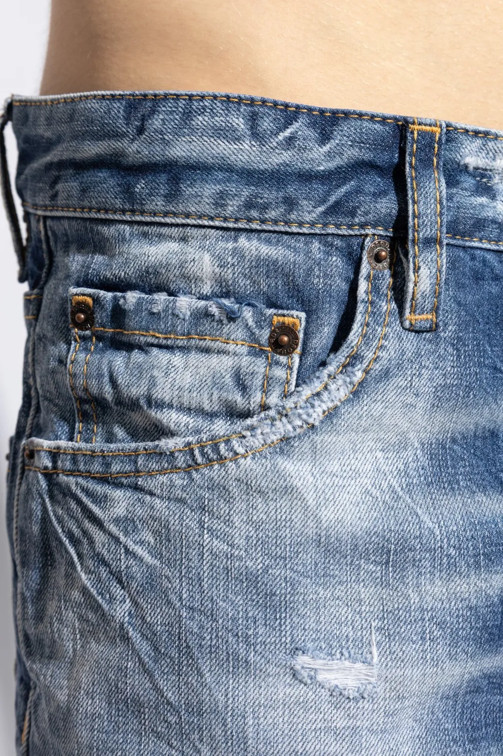 Dsquared2 Distressed Straight-Leg Jeans
