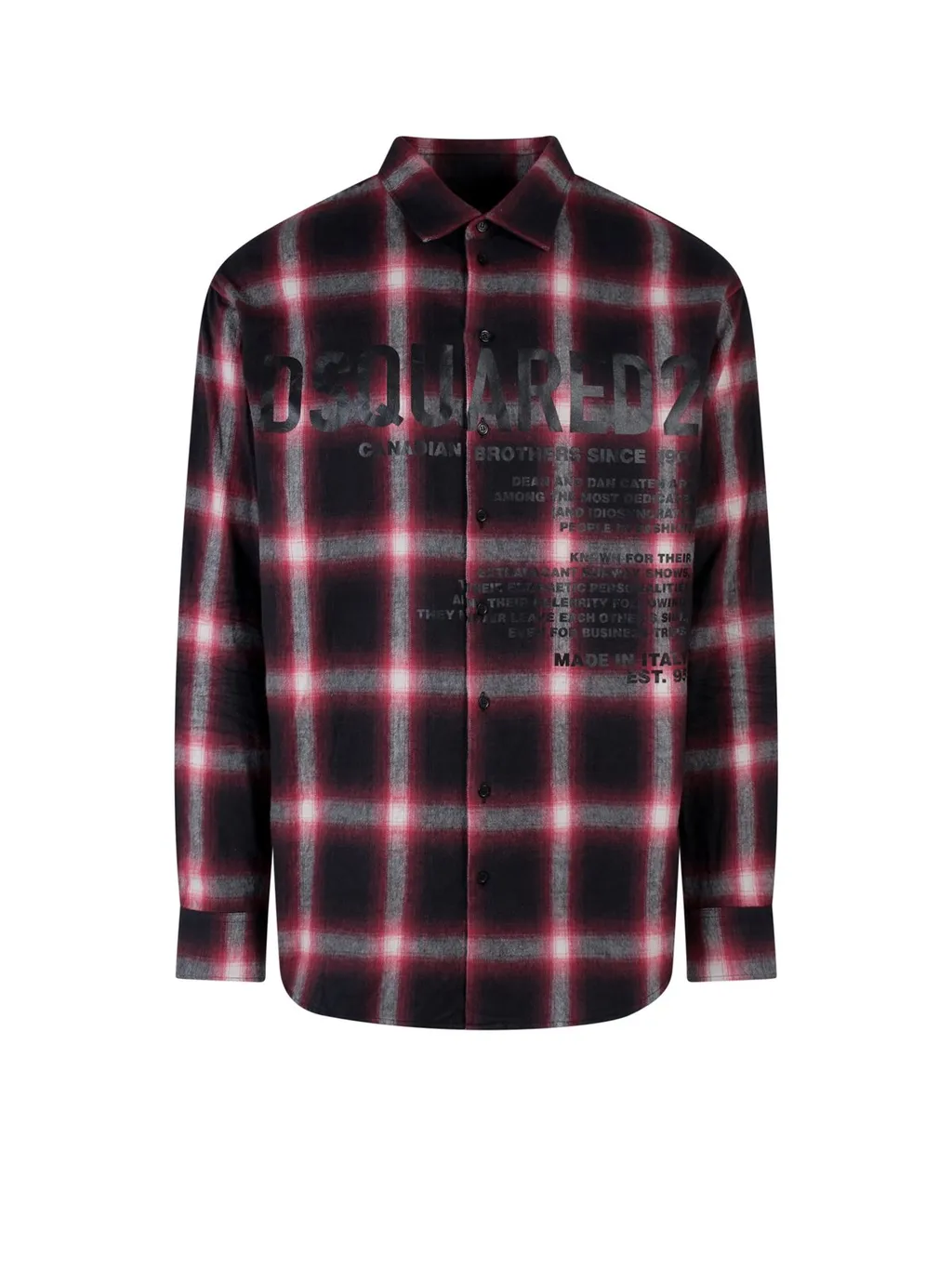 Dsquared2 Logo-Printed Long-Sleeved Checked Shirt