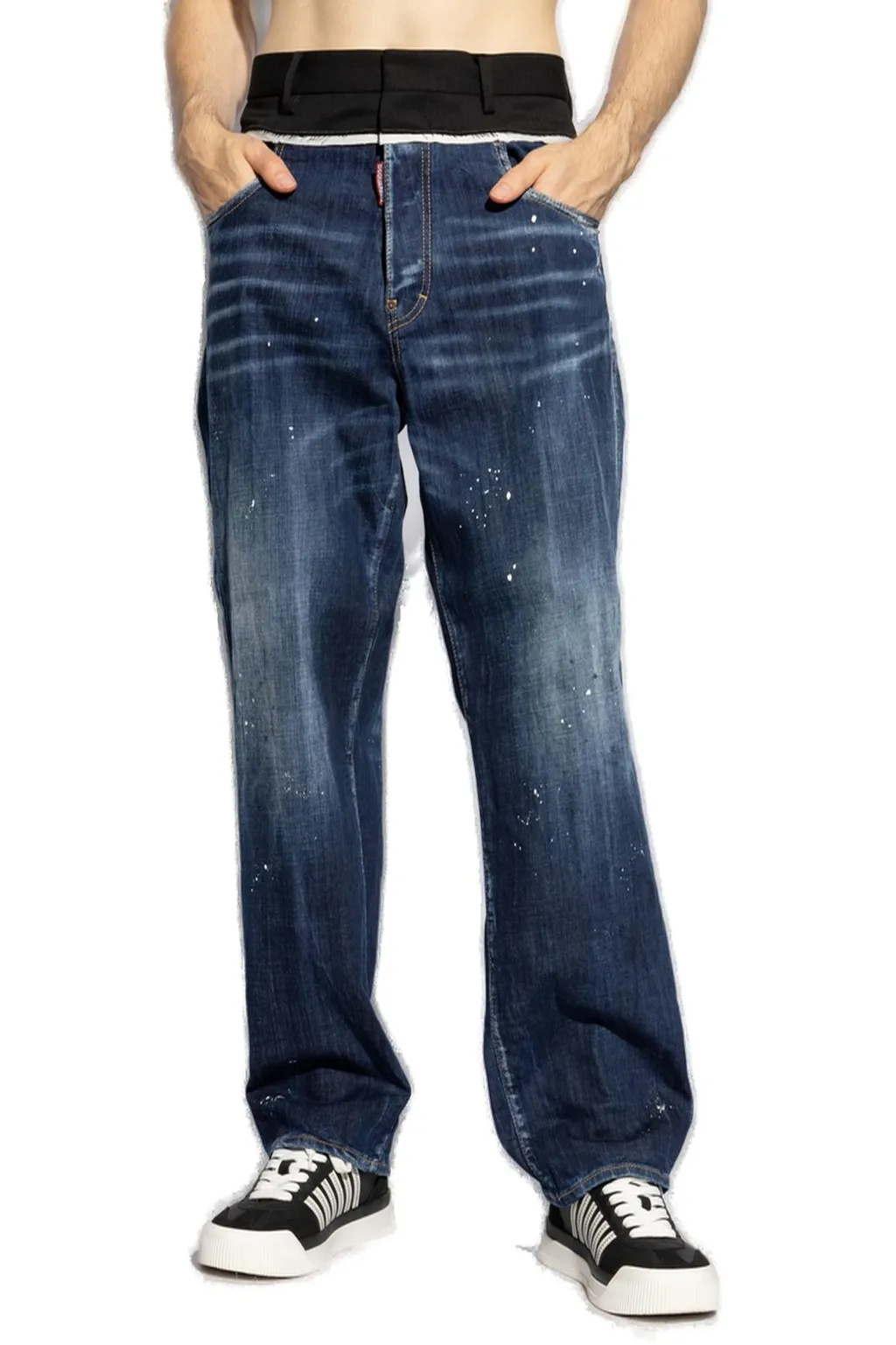 Dsquared2 Mid-Rise Panelled Straight-Leg Jeans