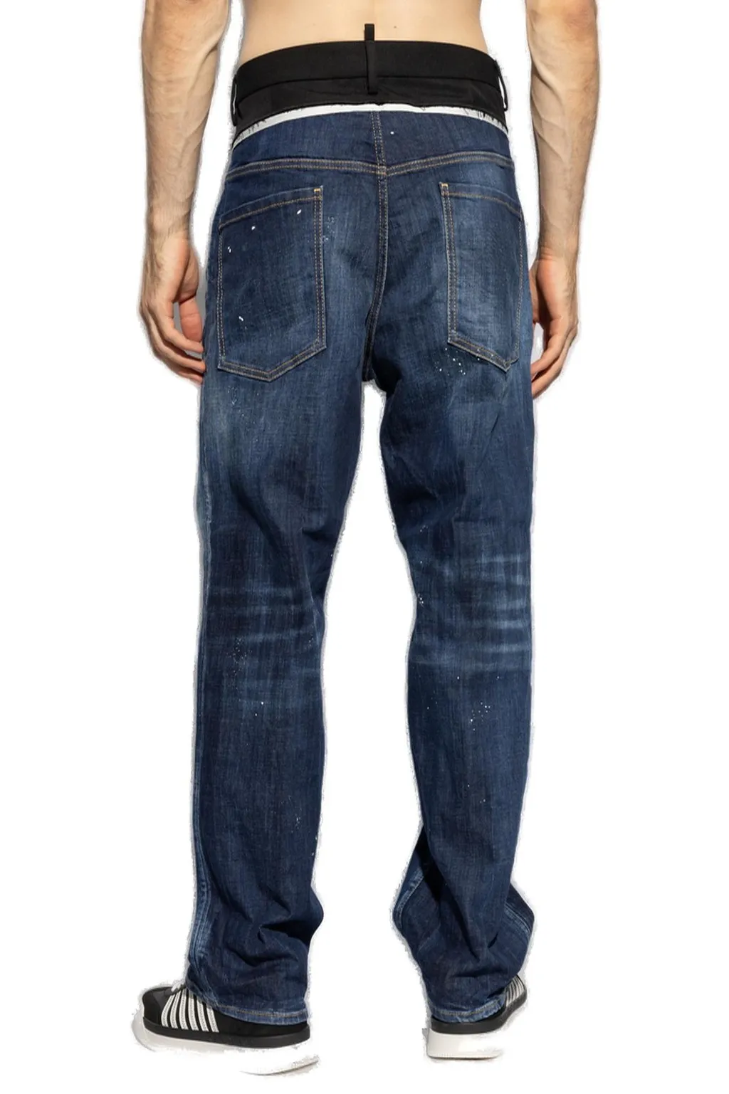 Dsquared2 Mid-Rise Panelled Straight-Leg Jeans