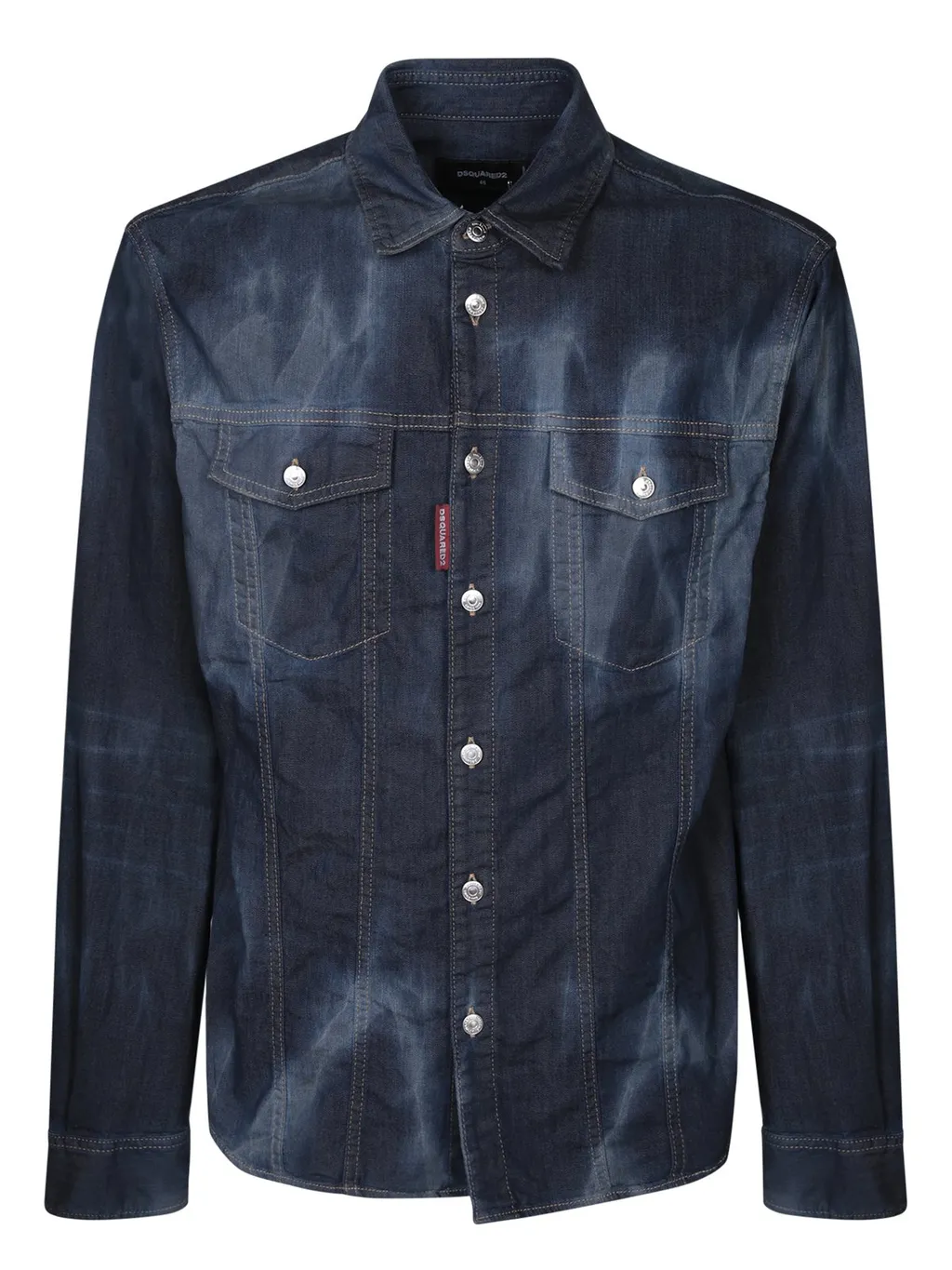 Dsquared2 Distressed Icon Western Denim Shirt